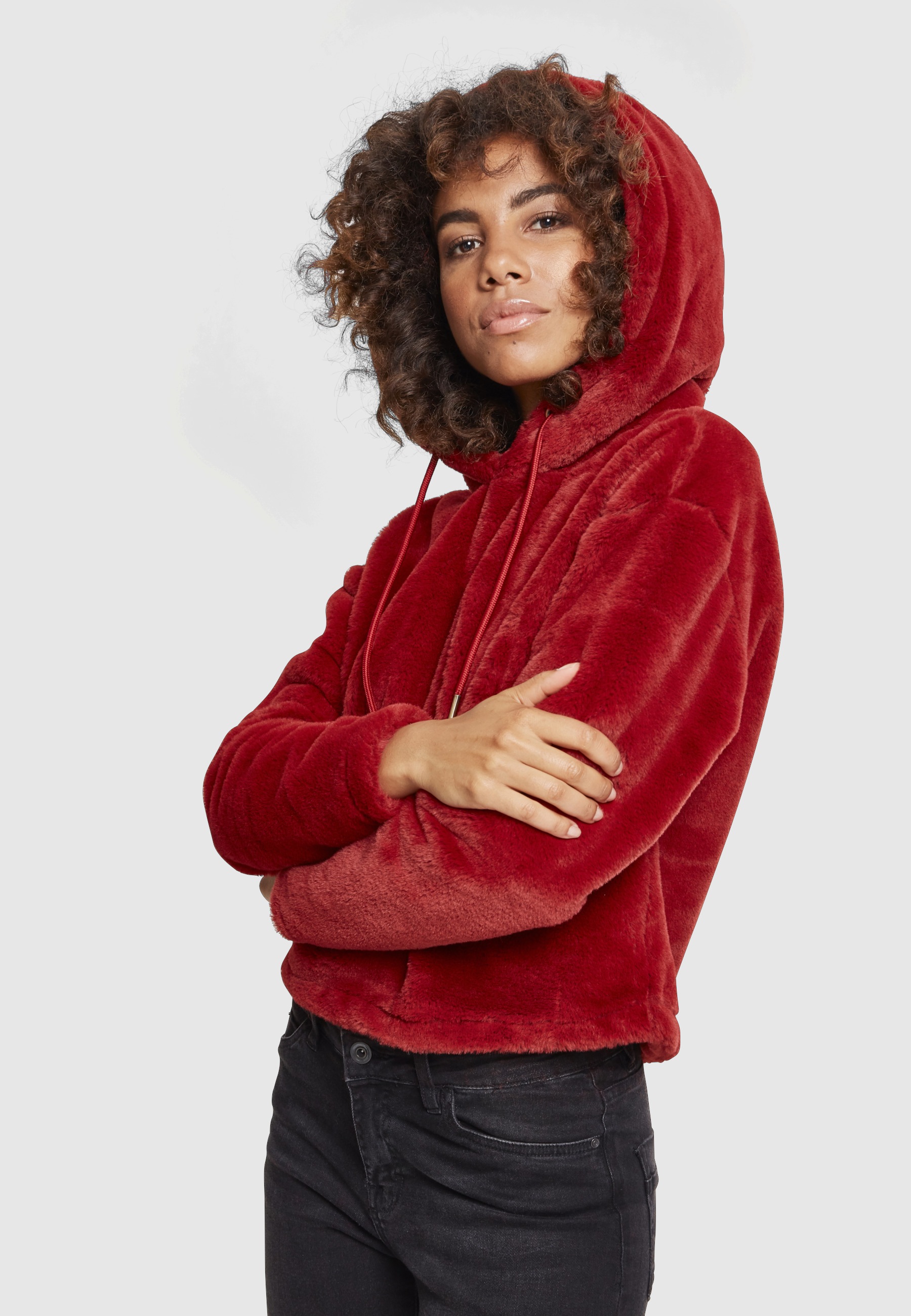 URBAN CLASSICS Sweatshirt »Urban Classics Damen Ladies Oversize Short Teddy Hoody«, 1 Stk.
