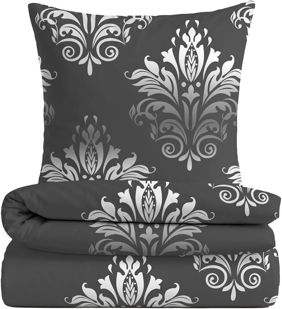 Castell - Markenbettwäsche Bettwäsche »0350368 Polycotton-Biber Bettwäsche 65% Baumwolle, 25% Polyester« 2 wärmend weich, Reißverschluss, Winterbettwäsche, Damast-Muster