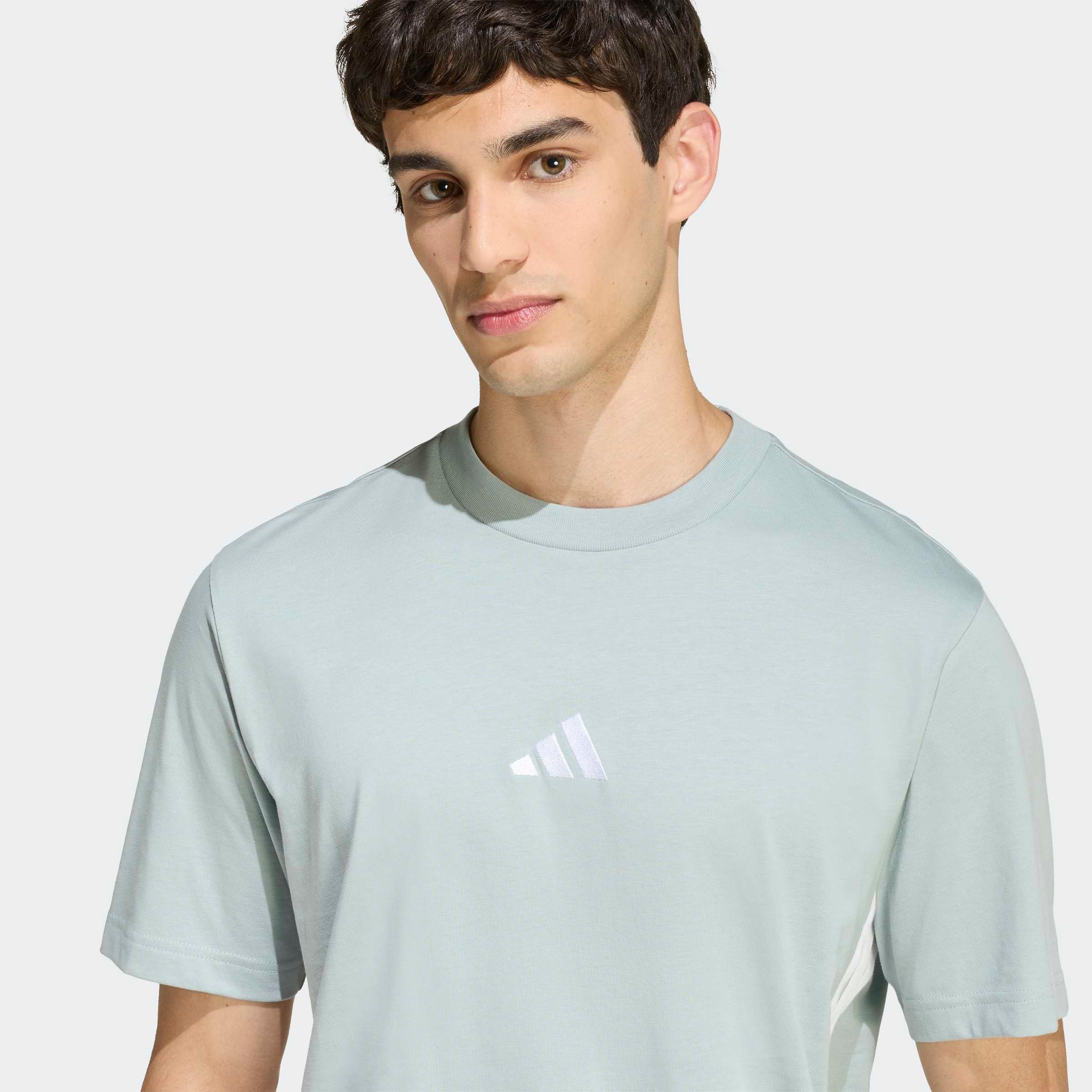Thumbnail - adidas Sportswear T-Shirt "ESSENTIALS 3-STREIFEN SINGLE JERSEY" mit Rundhalsausschnitt, aus Baumwolle, weiches Single Je...
