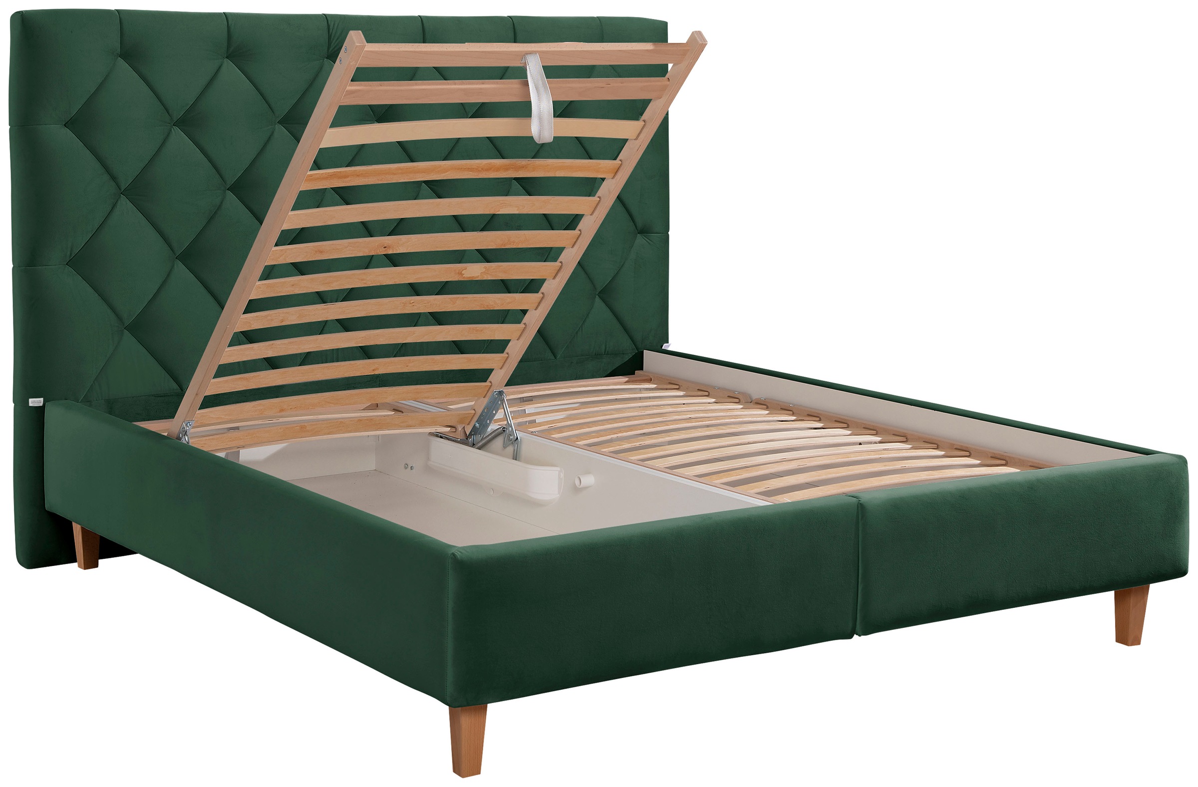 Guido Maria Kretschmer Home&Living Polsterbett »Sunley 140«, Kreuzsteppung, Kopfteilhöhe 142 cm, ohne oder mit Matratze/Lattenrost
