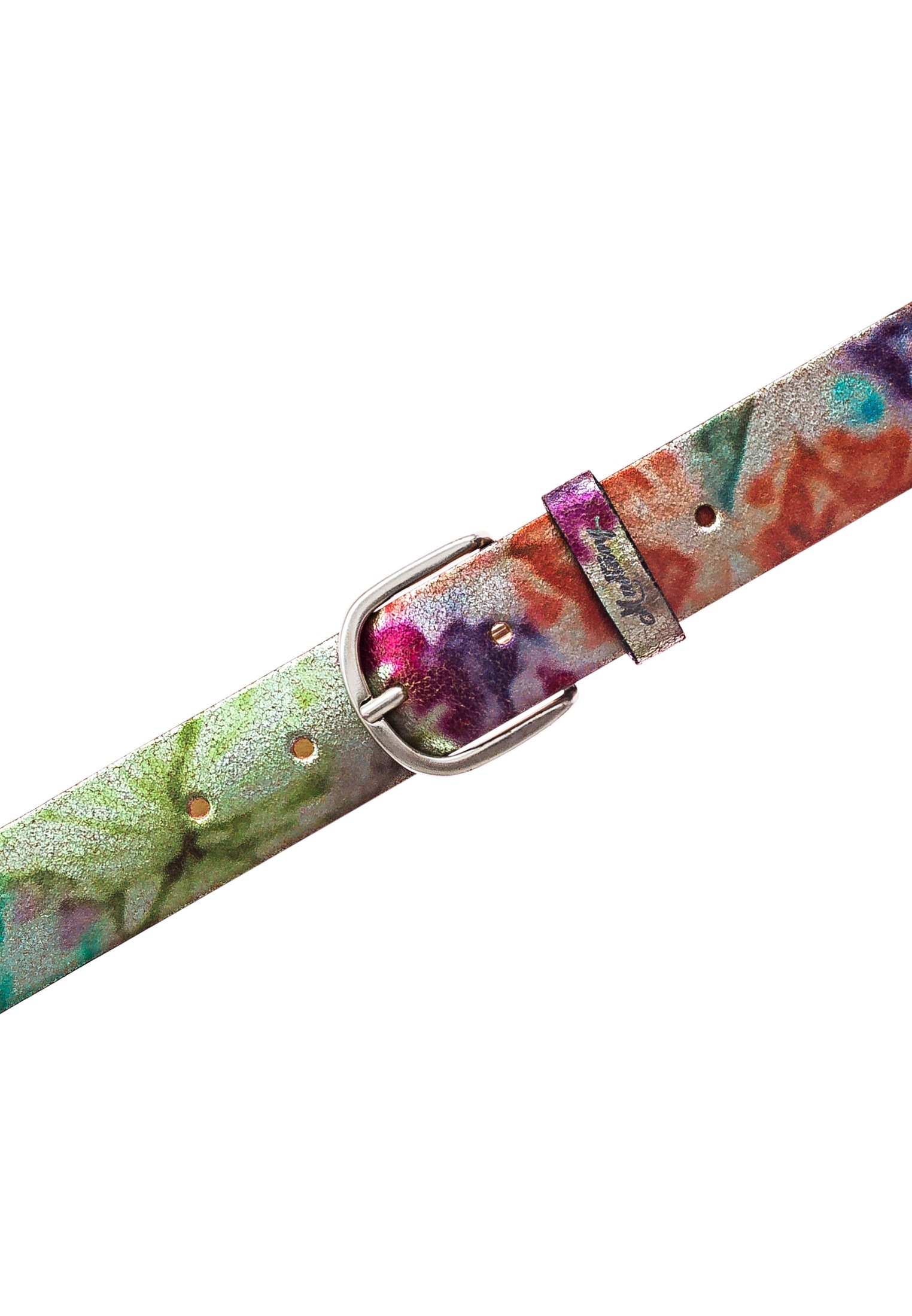 MUSTANG Ledergürtel, 1 Stk. Mit floralem Print und Schließe in poliertem Si günstig online kaufen