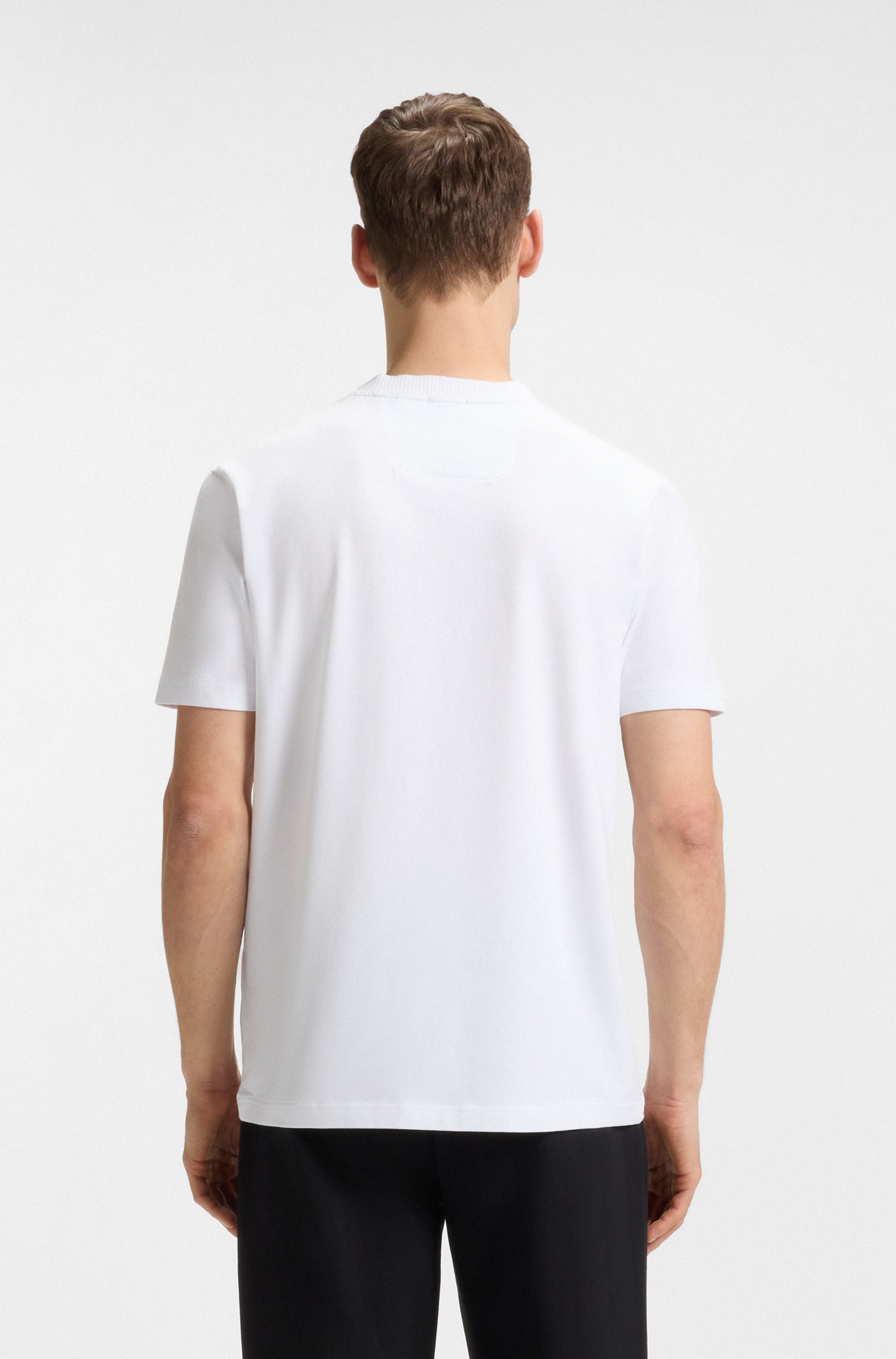 BOSS GREEN T-Shirt »Tee Rib«, mit Logo am Ausschnitt