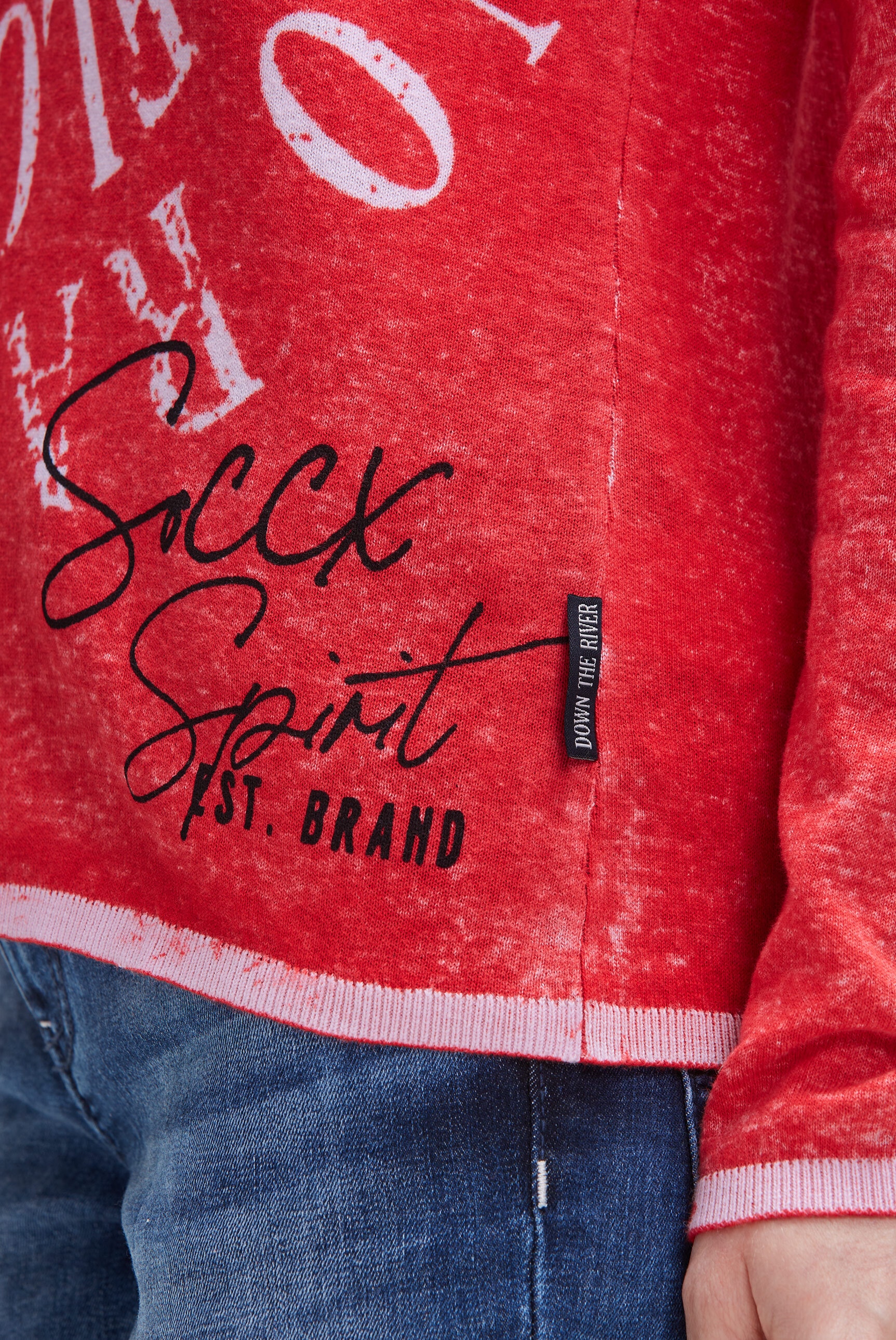 SOCCX Rundhalspullover aus Feinstrick