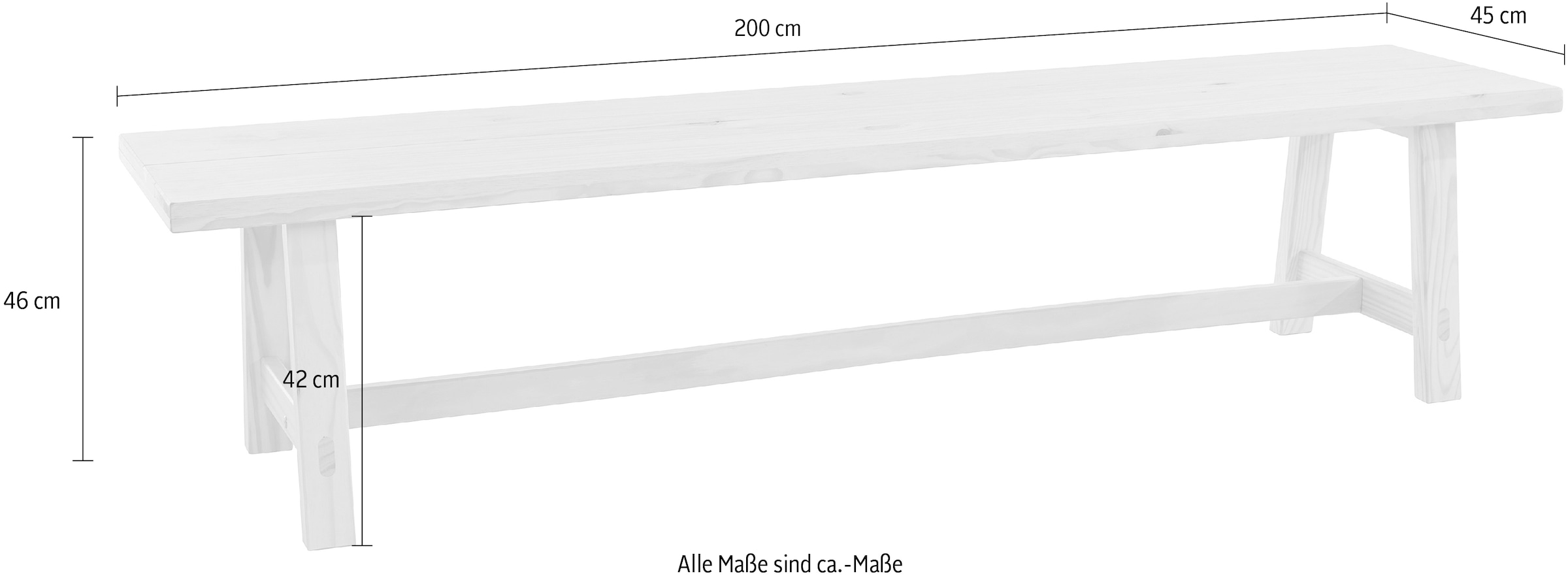 Timbers Essbank »Gainesville«, (1 St.), Sitzfläche, Gestell aus Kiefer, versch. Farbvarianten, Sitzhöhe 46 cm
