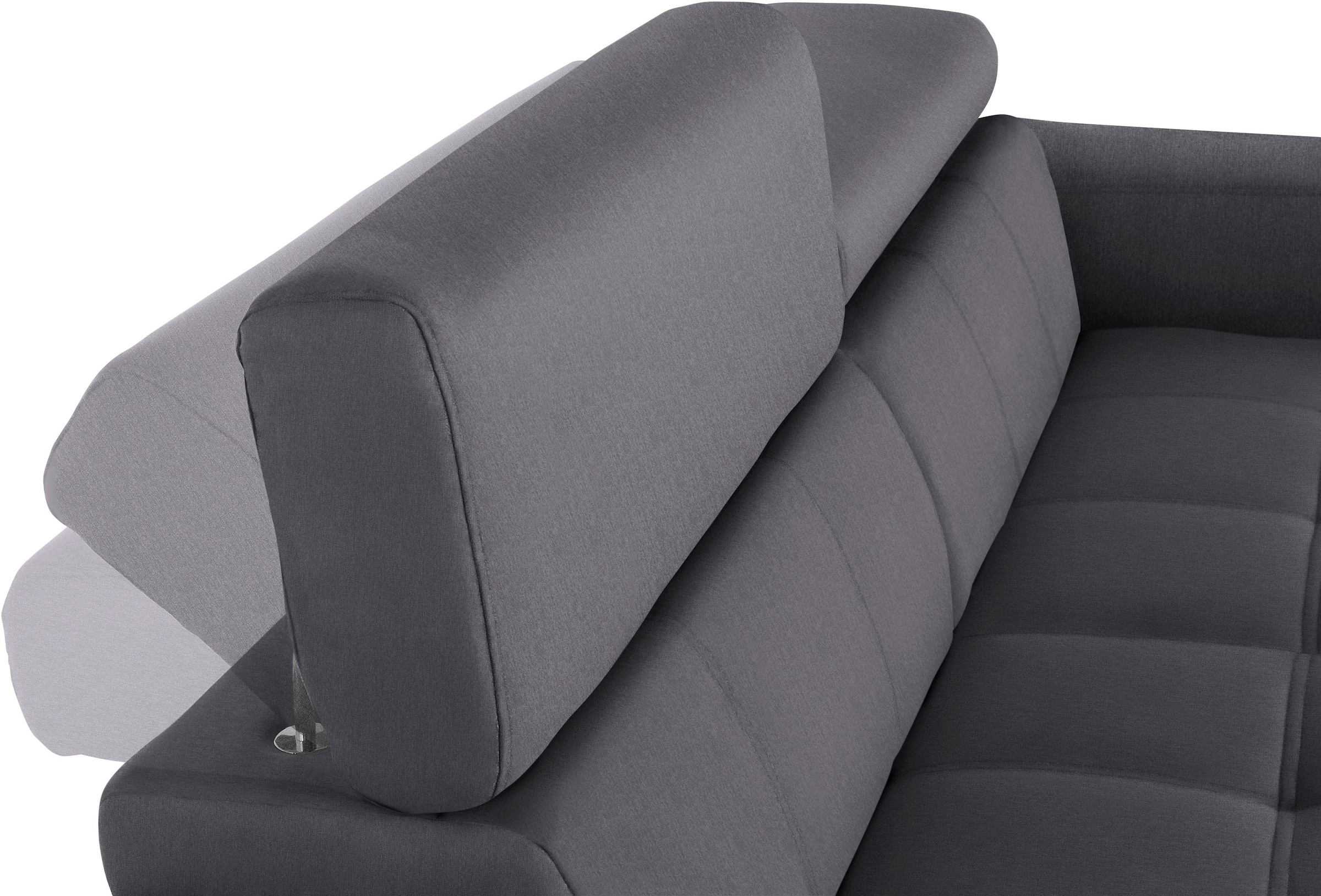 DOMO collection 2-Sitzer »Cunelli zeitlos und elegant, moderne Sitznähte als Designelement,«, wahlweise mit 6-fach verstellbaren Kopfteilen, fester Sitzkomfort