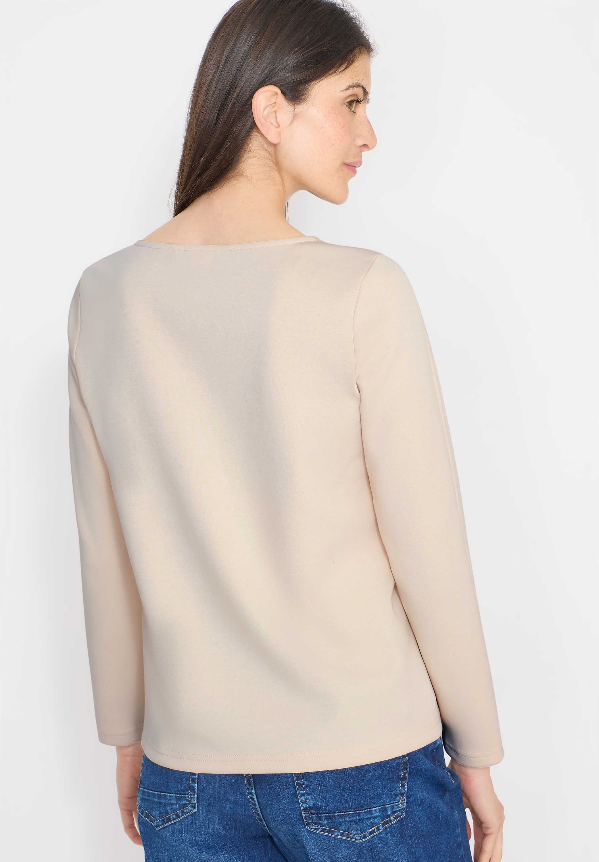 Cecil Langarmshirt modernes Front-Artwork mit Stickerei