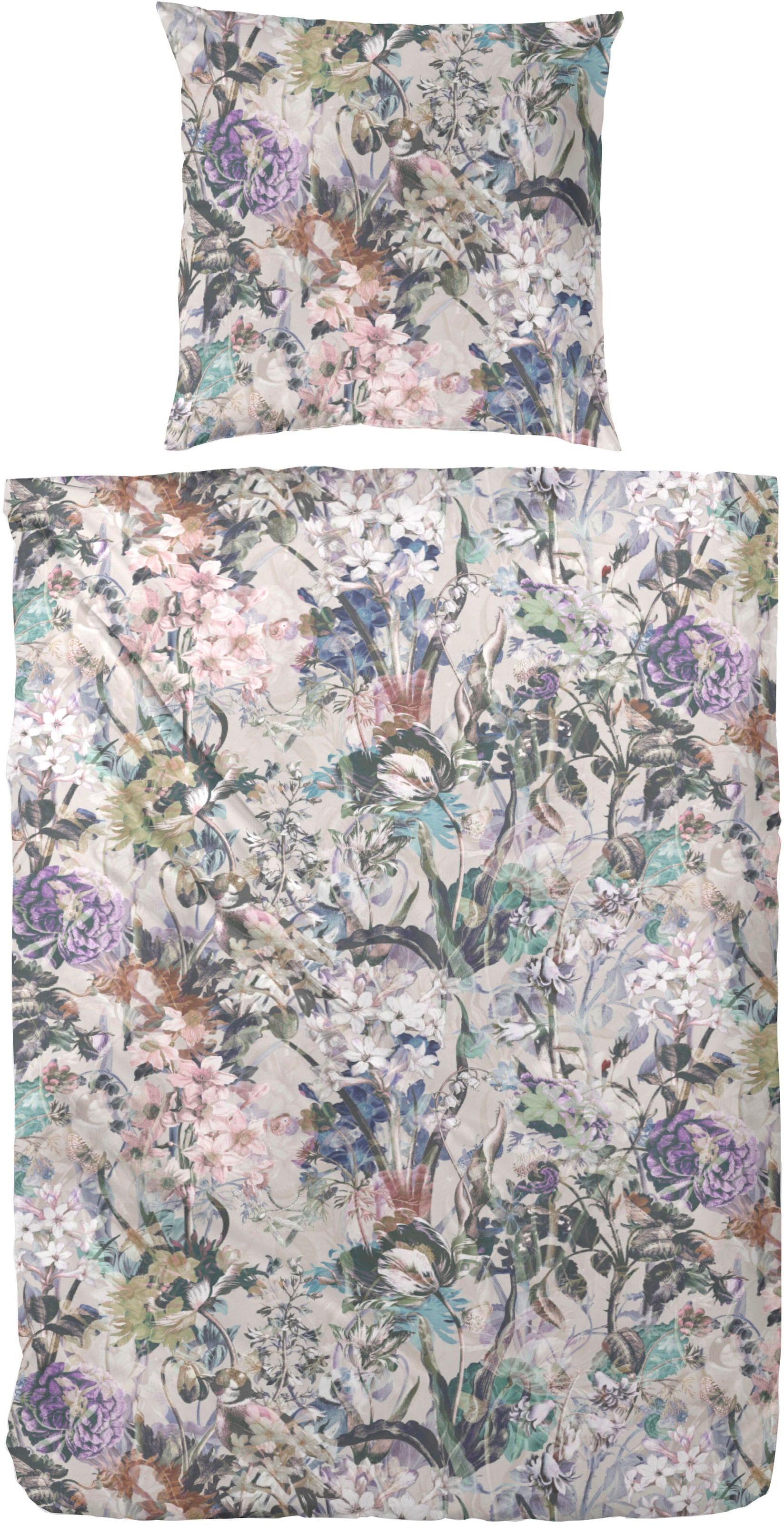 Primera Bettwäsche "Mako-Satin Bettwäsche Levin" 2 Stk. mit extravaganten Blumen-Prints