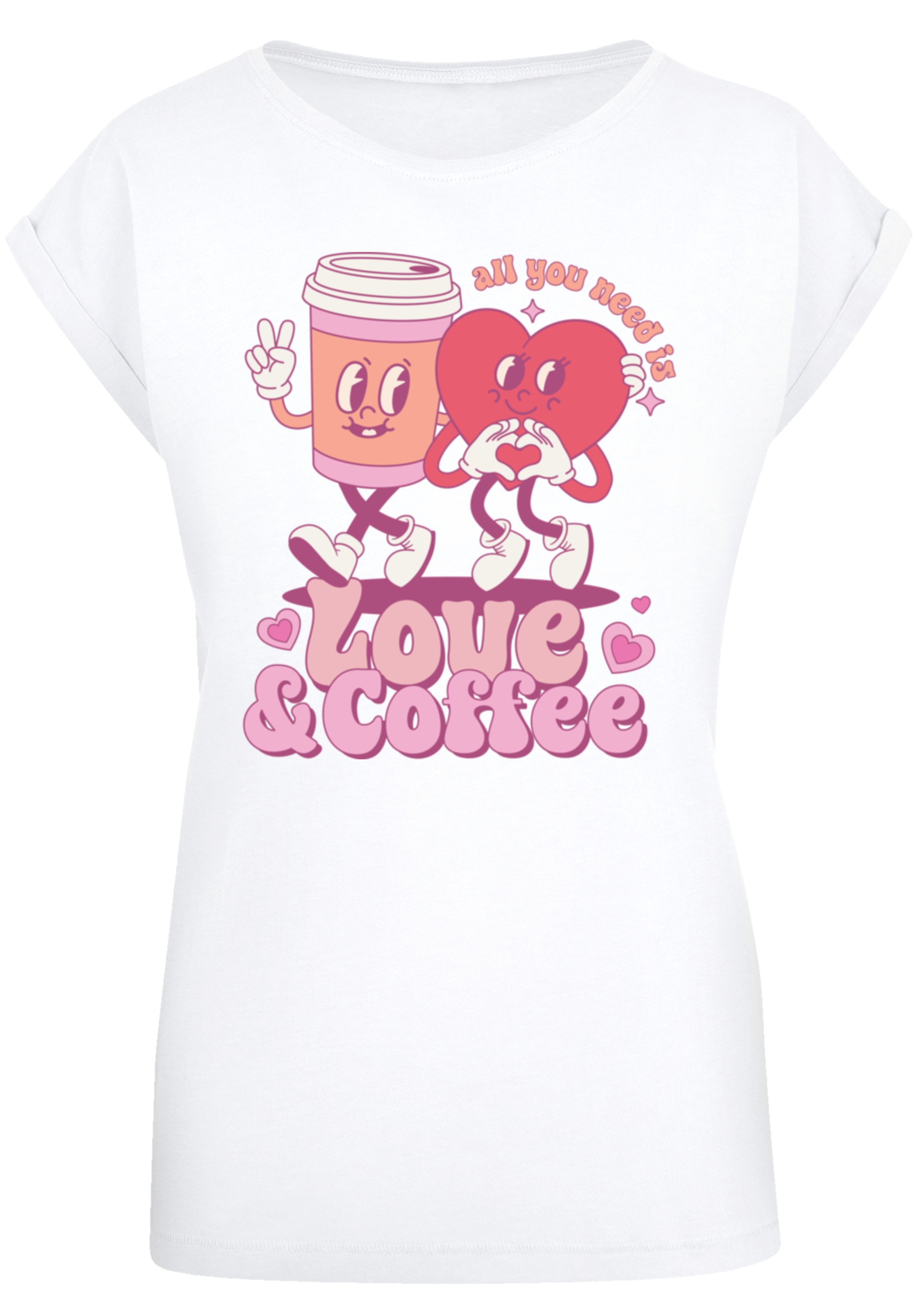F4NT4STIC T-Shirt »Love and Coffe Valentinstag«, Premium Qualität