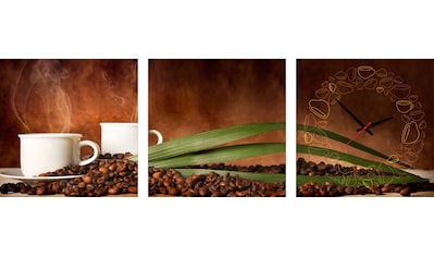 Conni Oberkircher´s Bild mit Uhr »Coffe Time - Kaffee Zeit«, Kaffee, (Set), mit... kaufen