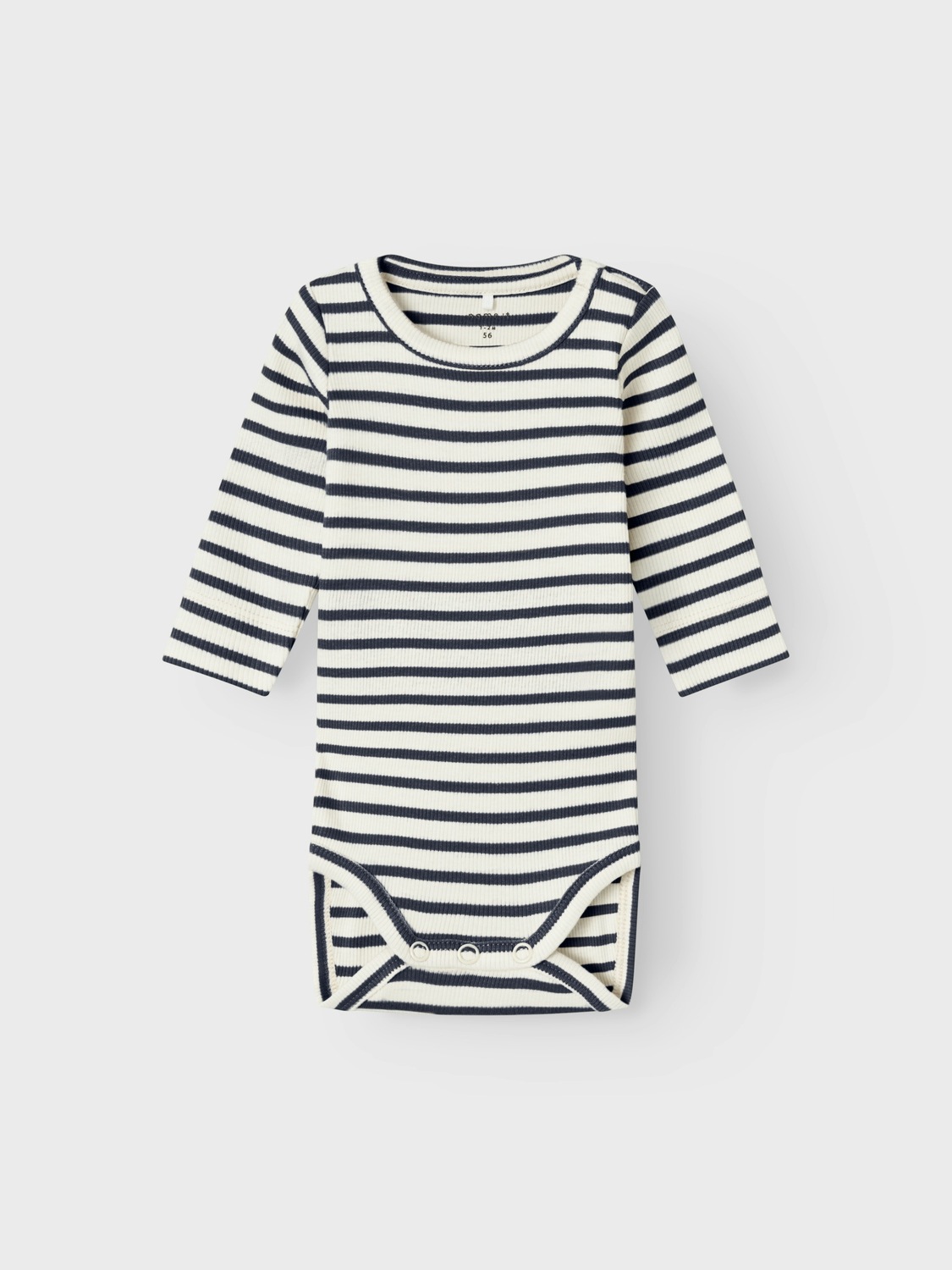NAME IT Jungen Langarmbody "NBNBANI LS BODY NOOS", Gr. 62, blau, Jersey, Obermaterial: 57% Baumwolle, 38% Modal, 5% Elasthan, geringelt, gestreift,