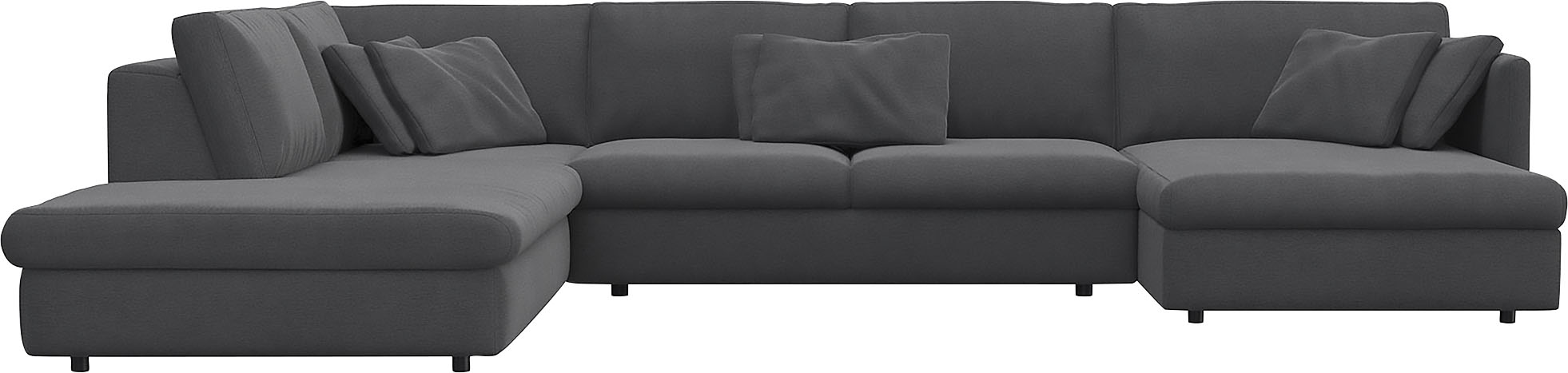 FLEXLUX Wohnlandschaft "Lovane, u-Form, bequem und komfortabel" Weich & anschmiegsam, große Sitztiefe auf Kaltschaum, Dekokissen inkl.