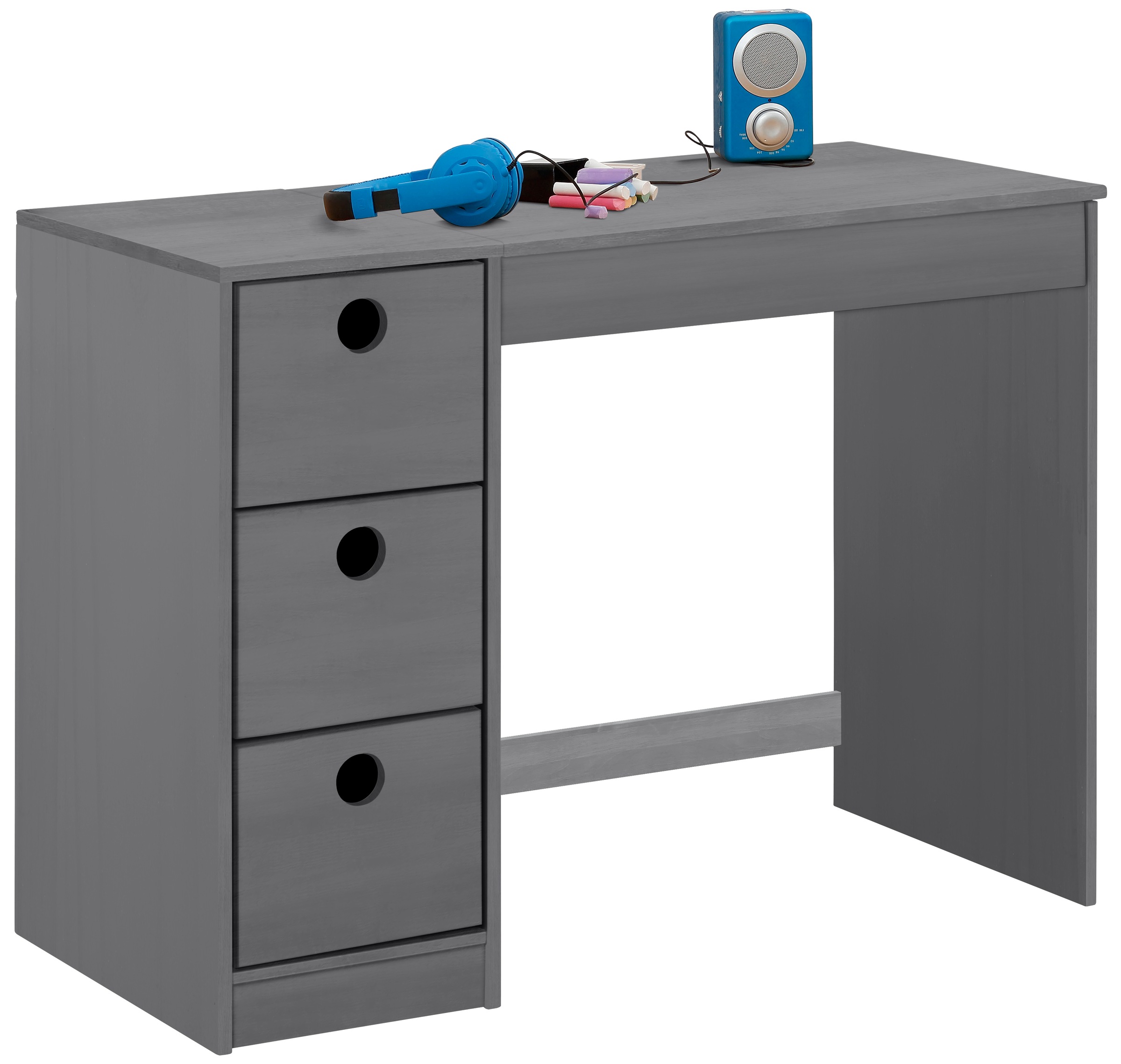 OTTO home Kinderschreibtisch "Alpi" Kiefernholz, Wangengestell, mit 3 Schub günstig online kaufen