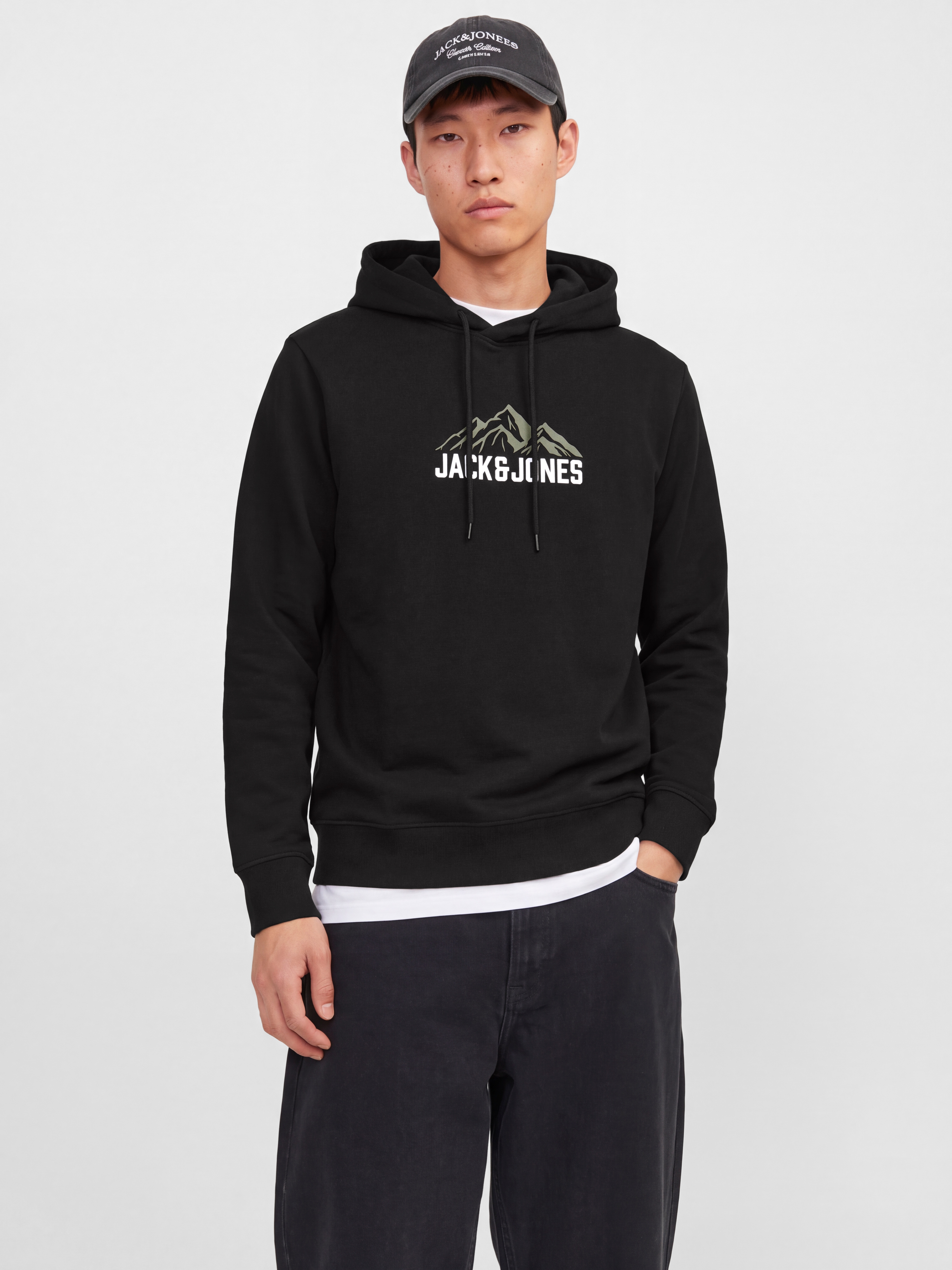 Jack & Jones Kapuzensweatshirt "JJROCHE SWEAT HOOD", Baumwollmischung, regular fit