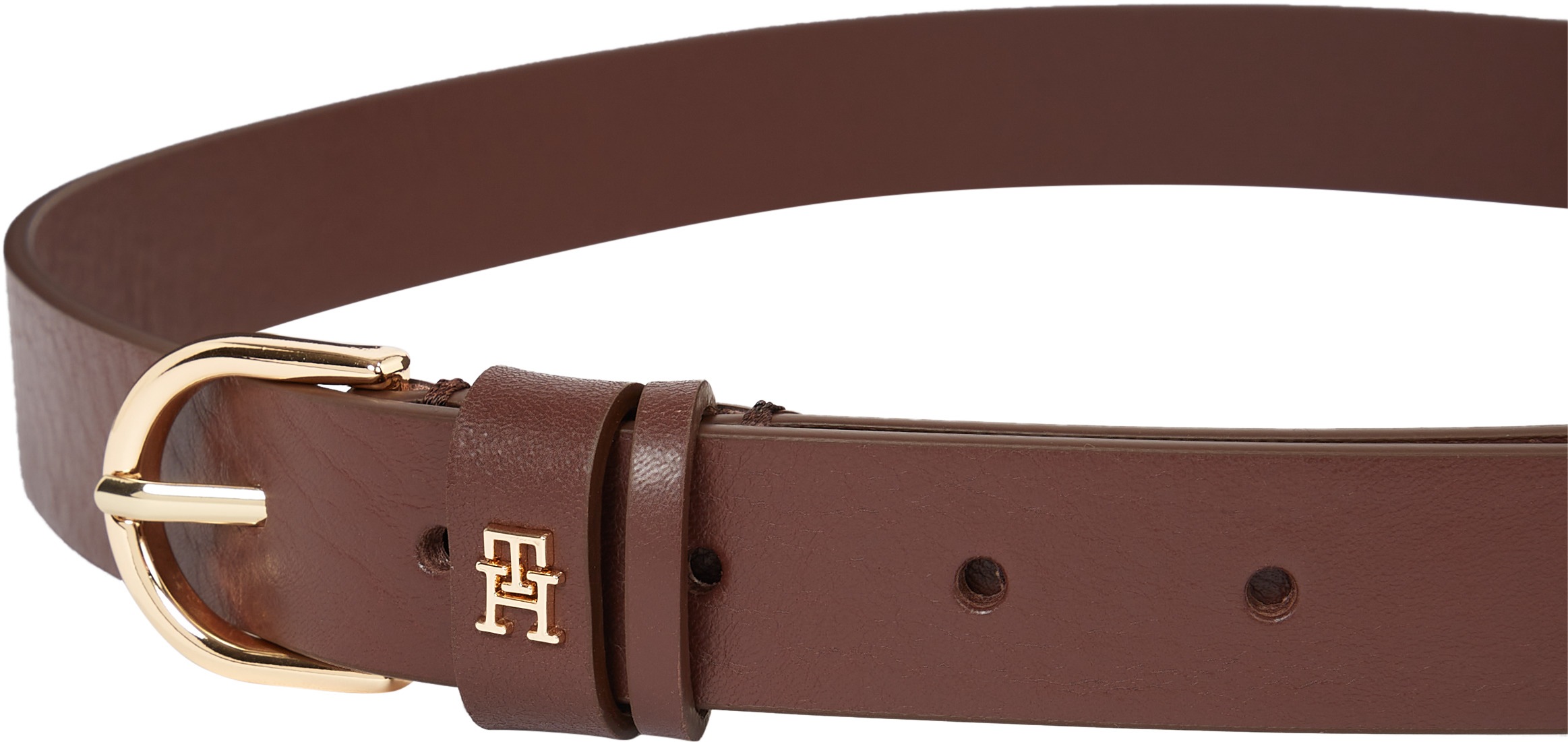 Tommy Hilfiger Ledergürtel »ESSENTIAL EFFORTLESS 2.5 GOLD«, Logoemblem, weiche Haptik, ovale Einfachdornschließe
