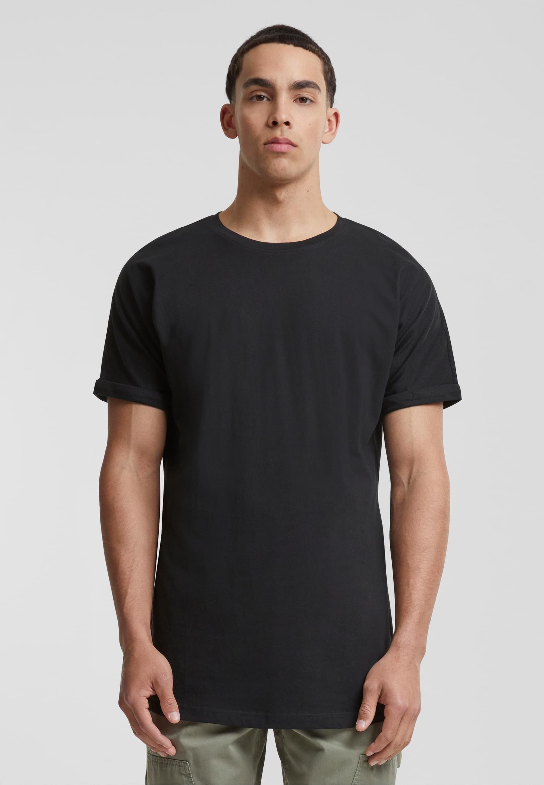 URBAN CLASSICS T-Shirt »Urban Classics Herren Long Shaped Turnup Tee«, (1 tlg.)