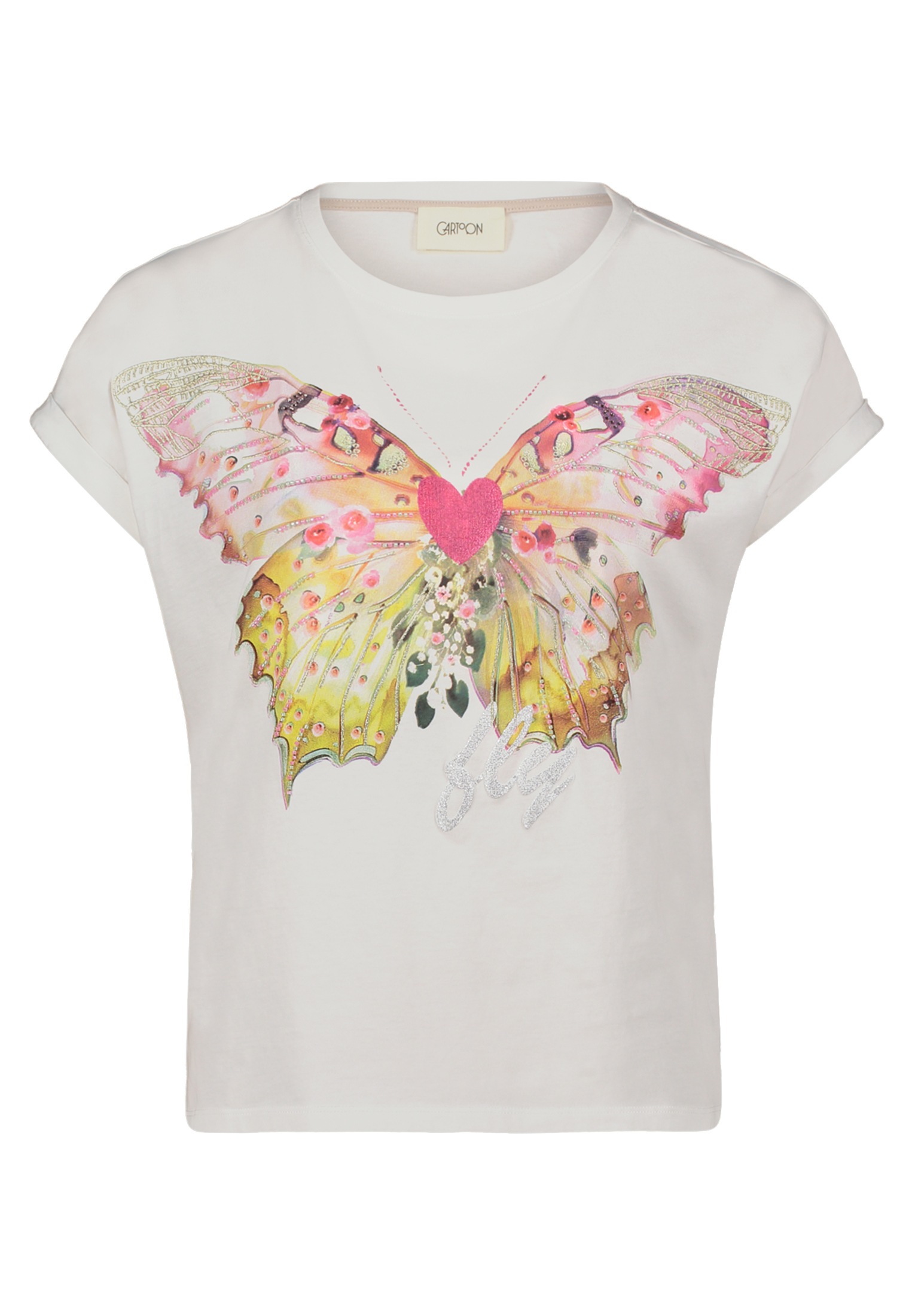 Cartoon Kurzarmshirt "Cartoon Printshirt mit Ärmelaufschlag", (1 tlg.), Pla günstig online kaufen