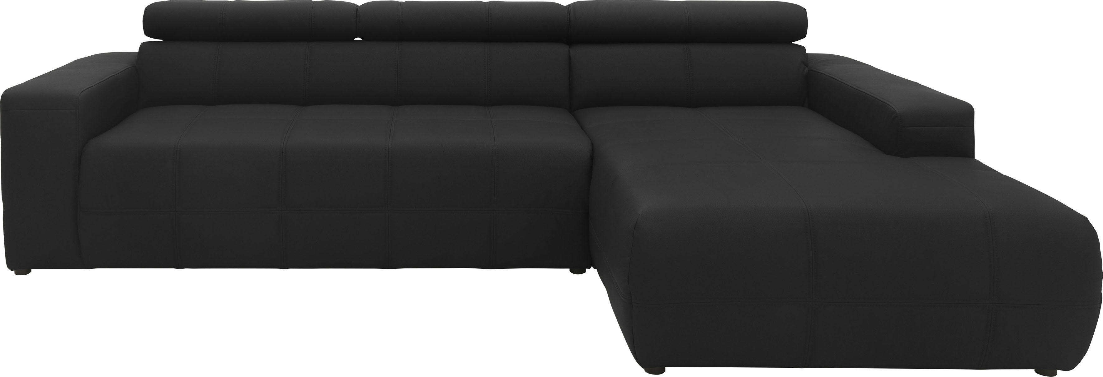 DOMO collection Ecksofa "BRANDON 289x177x80 cm, whlw. mit Sitztiefenverstellung, L-Form" mit Kopfteilverstellung, wahlweise Sitztiefenverstellung, L-Form