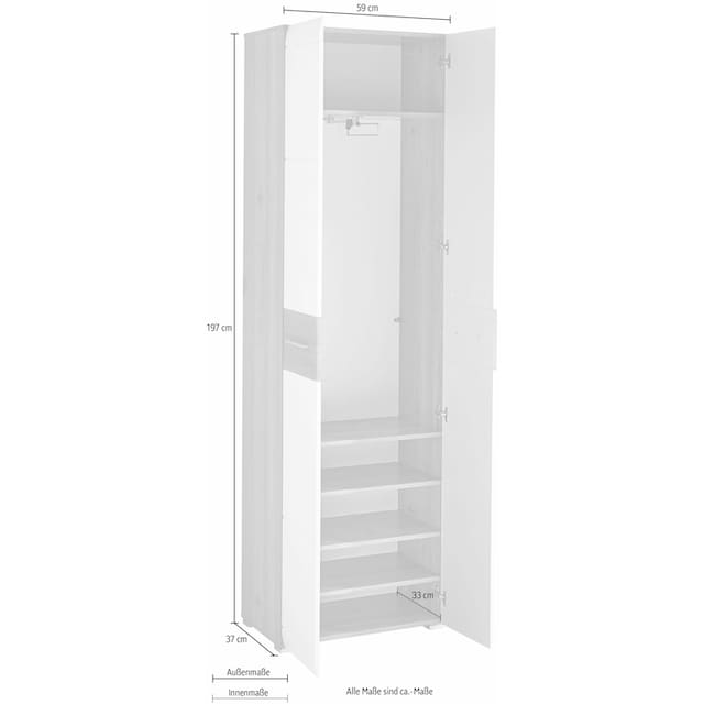 BAUR GERMANIA | Garderobenschrank mit und Soft-Close-Funktion ausziehbarer »GW-Mali«, Kleiderstange