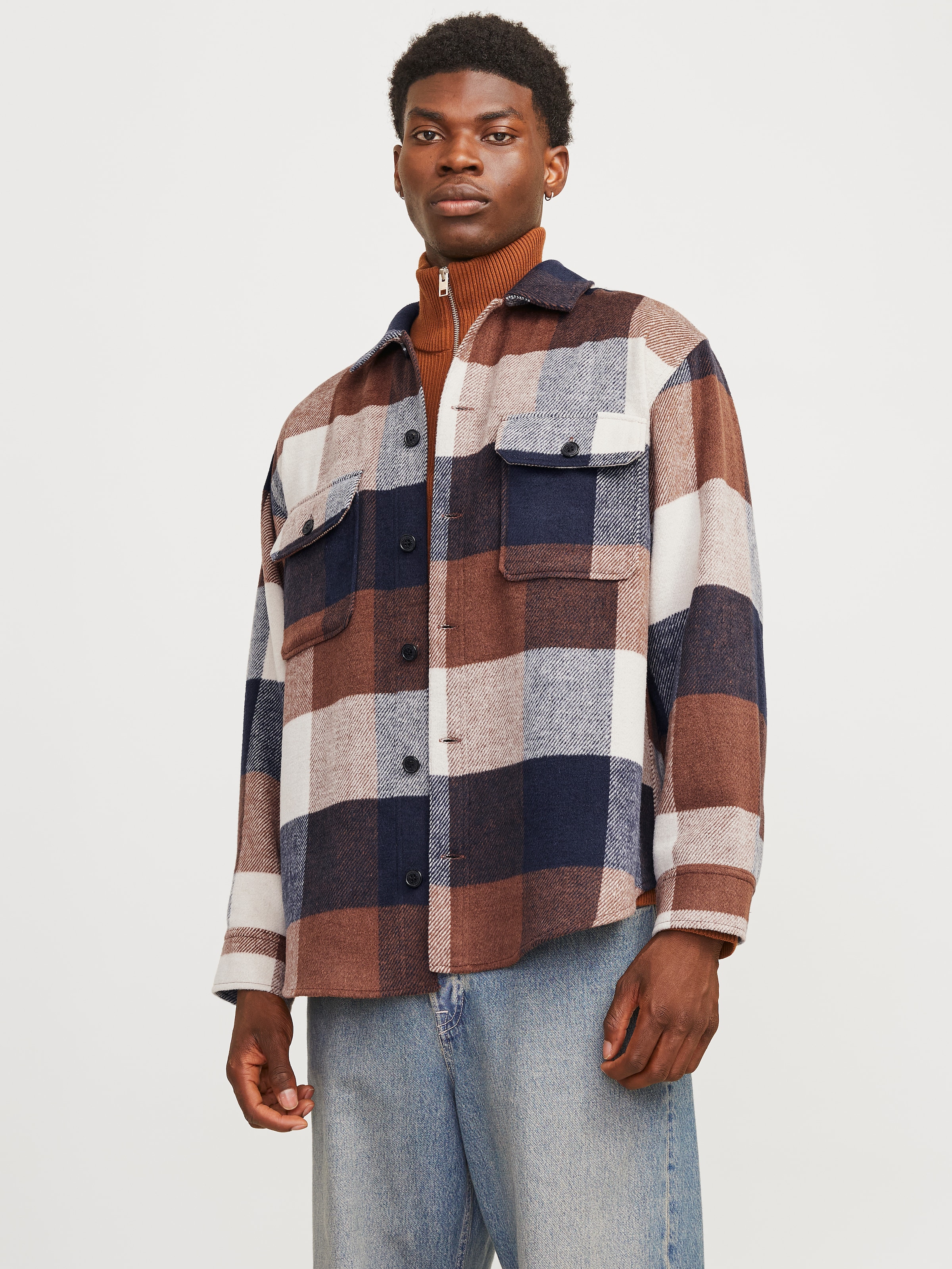 Jack & Jones Langarmhemd "JJEBRADLEY OLLIE OVERSHIRT LS NOOS", mit Brusttaschen