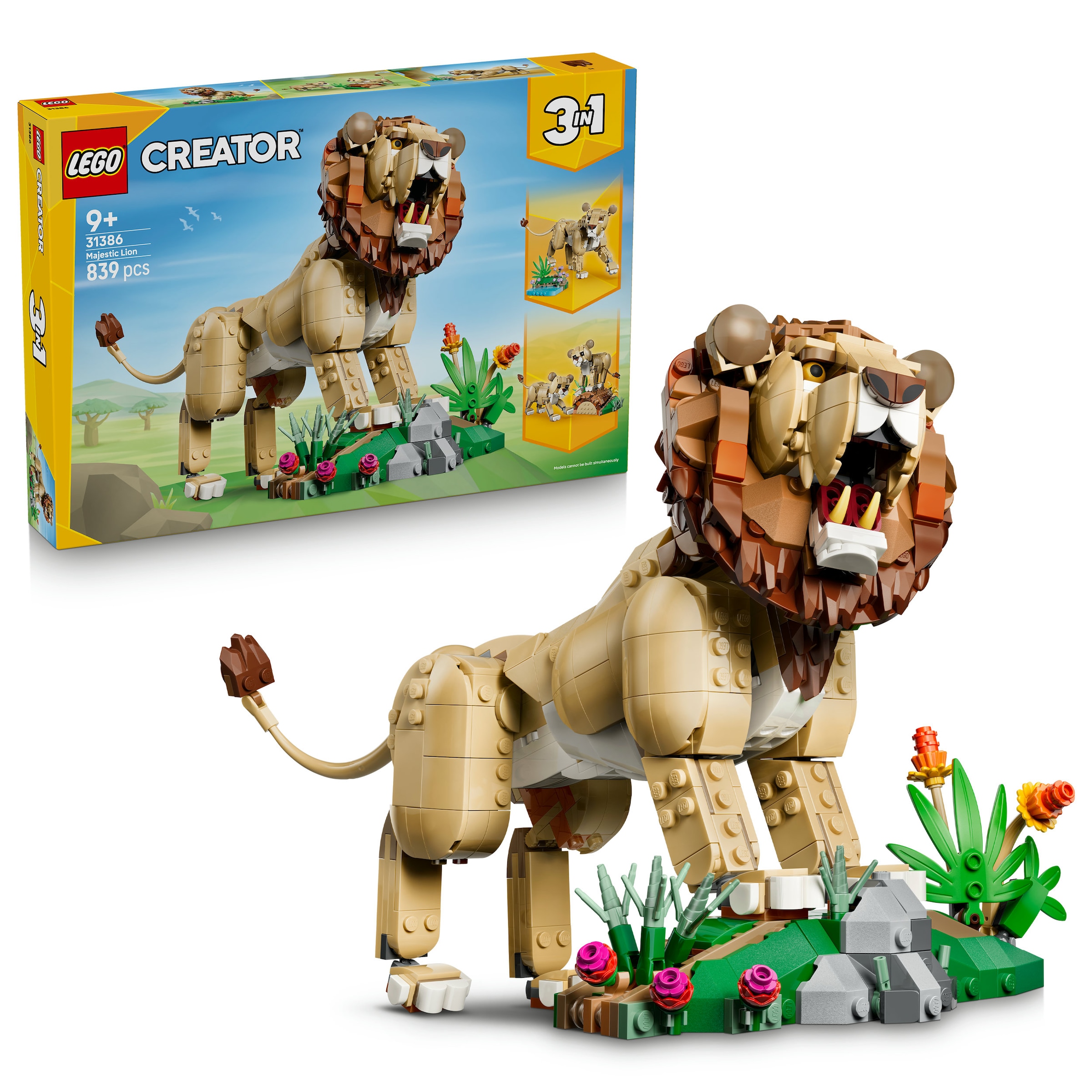 LEGO Kinder Konstruktionsspielsteine "Wilde Tiere: Majestätischer Löwe (31386), LEGO Creator"bunt, Kunststoff, Spielbausteine, Made in Europe