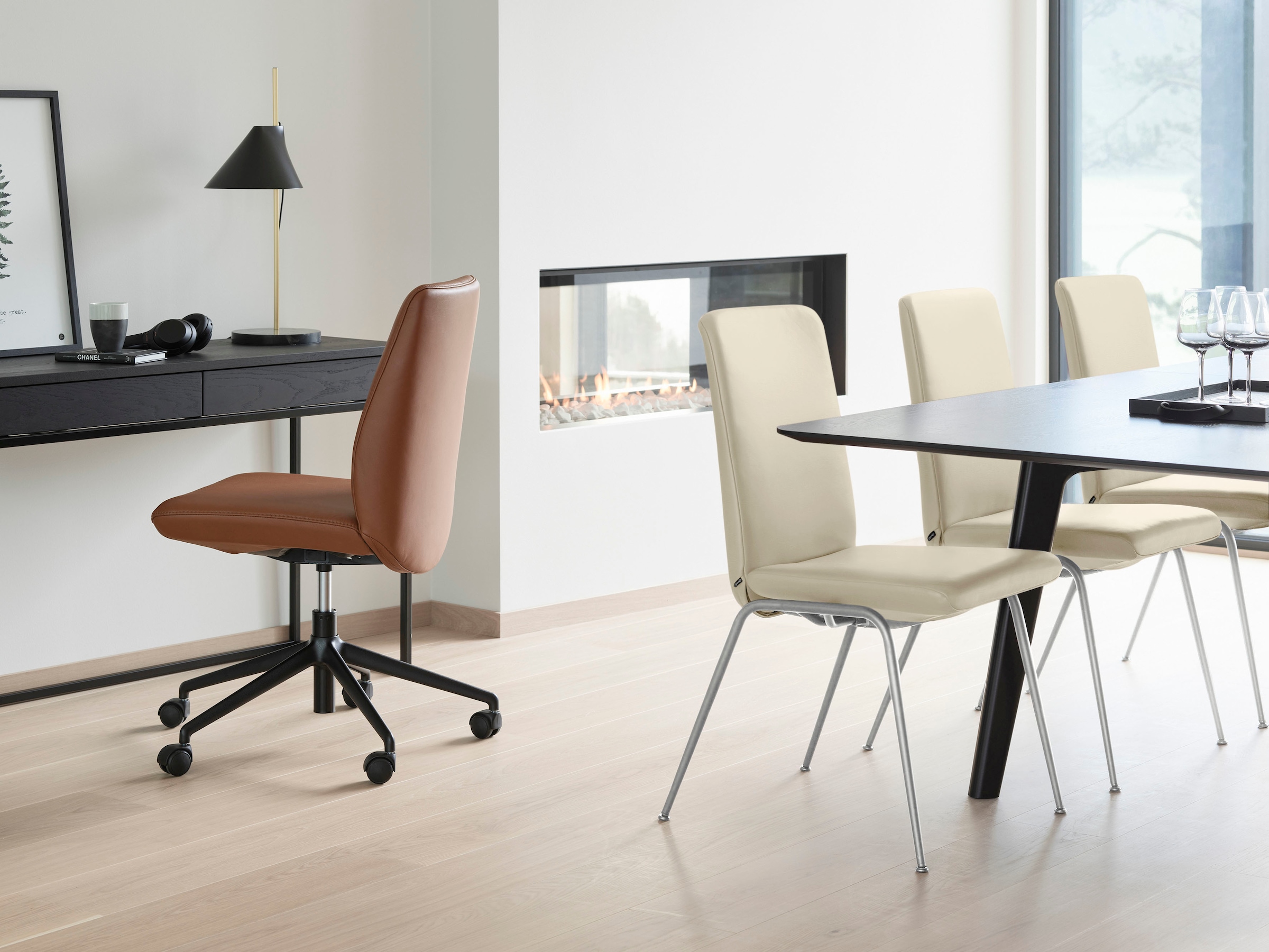 Stressless® Polsterstuhl »Laurel«, Leder BATICK, Low Back, Größe L, mit Beinen aus Stahl in Chrom glänzend