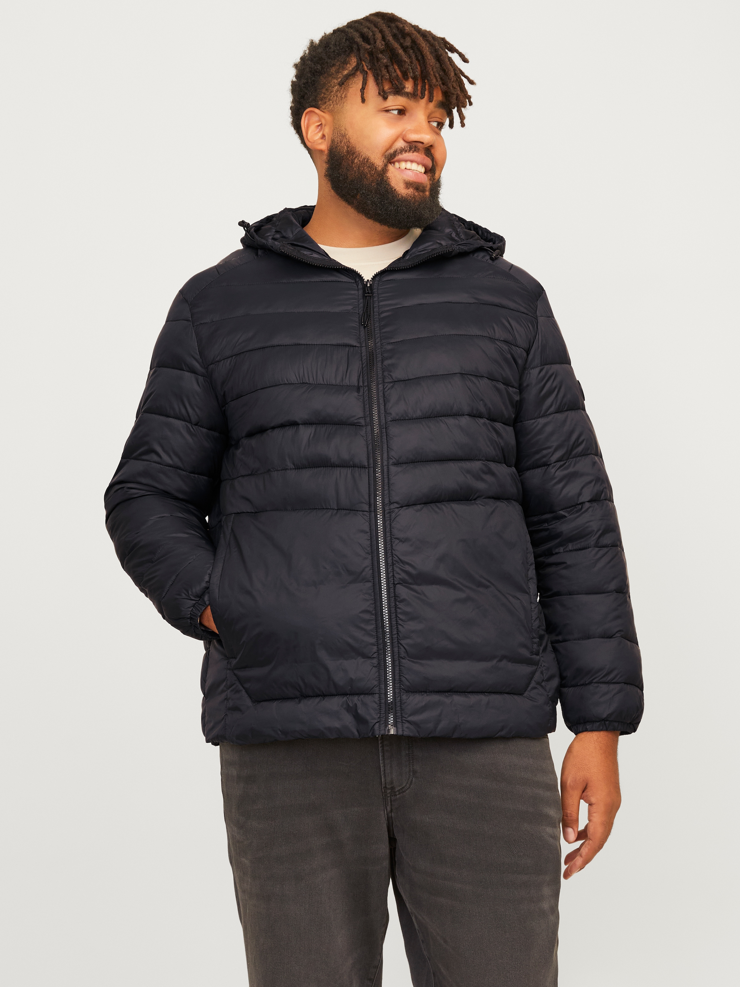 Steppjacke »JJESPRINT PUFFER HOOD NOOS PLS«, ohne Kapuze