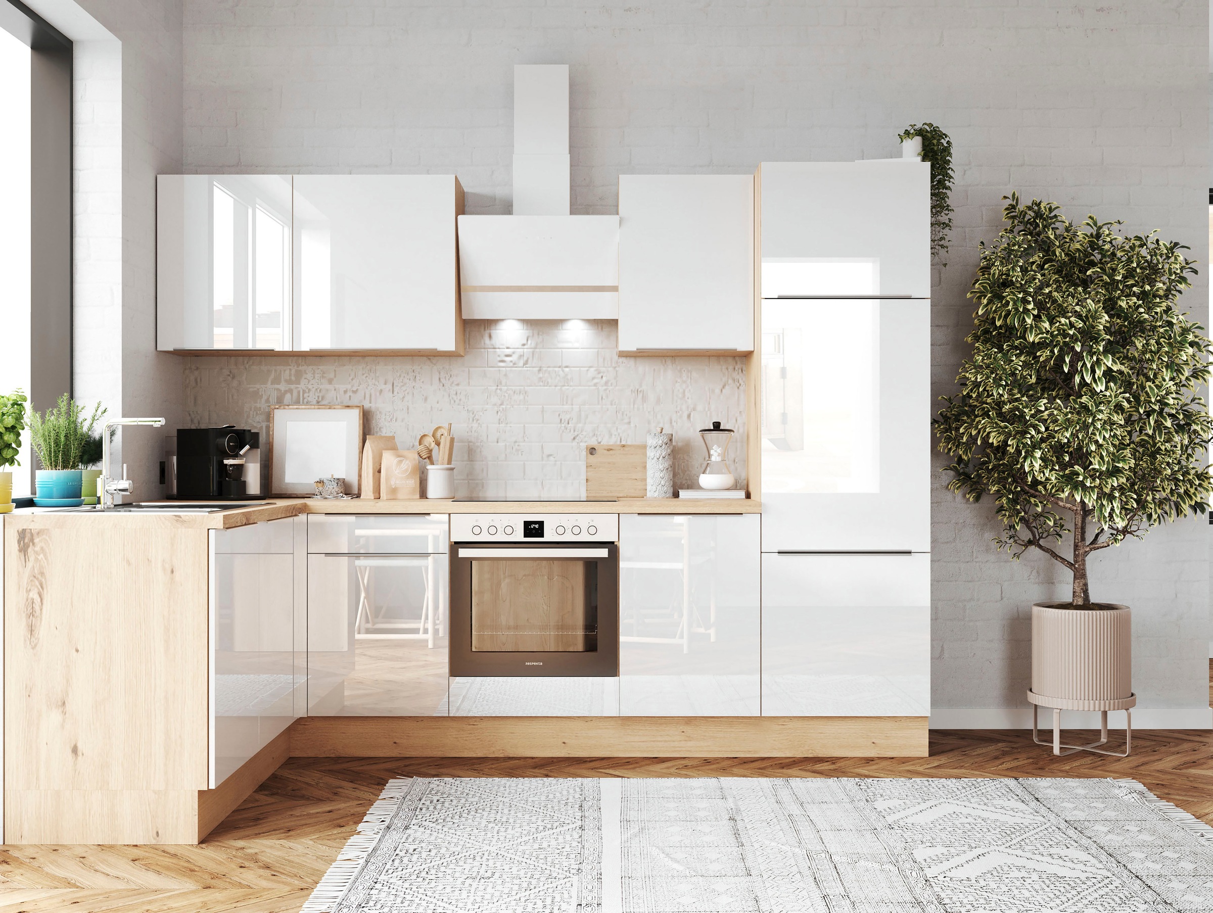 RESPEKTA Winkelküche "Safado aus der Serie Marleen" Breite 280 cm, mit Soft günstig online kaufen