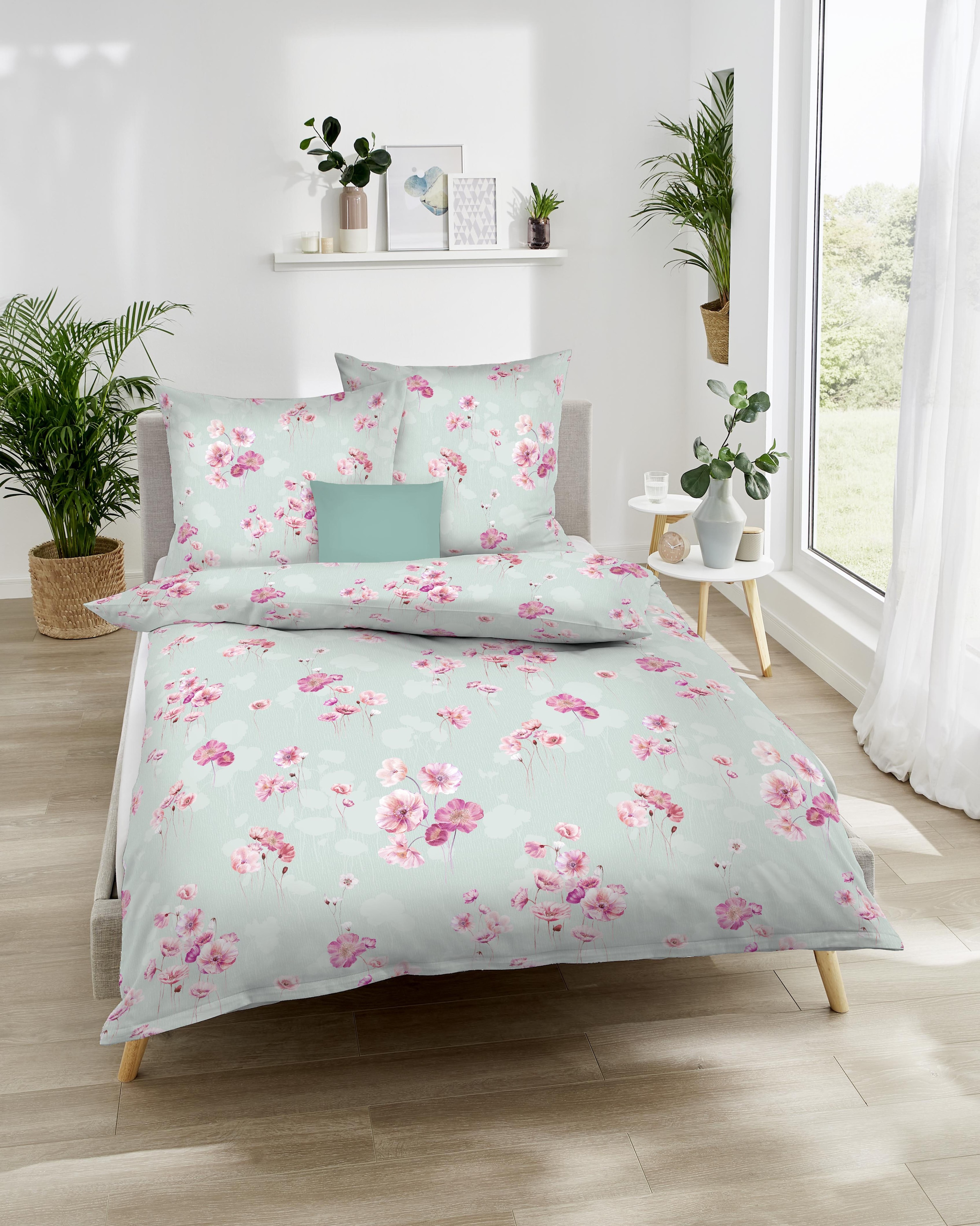 Kaeppel Bettwäsche "Delicate Poppies" 2 Stk. tlg. Mit Blumen günstig online kaufen