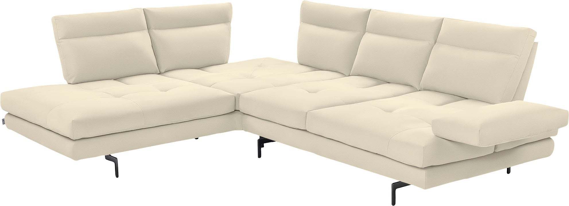 CALIA ITALIA Ecksofa »Toby Wing, L-Form, Designsofa mit sensationellem Sitzkomfort«, Sitztiefenverstellung, funktionale Ecke, Füße in schwarz matt