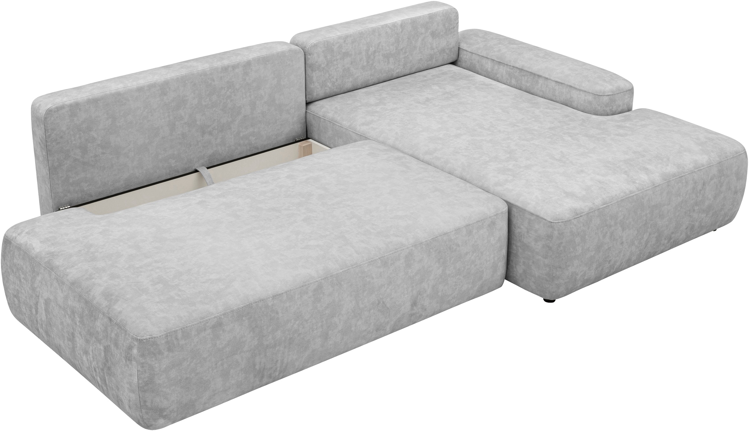 INOSIGN Ecksofa »TORGE, Schlafsofa Cord, Samtvelours u. Strukur fein, Couch in L-Form«, Schlaffunktion und Bettkasten, Liegefläche: 210x125 cm, neues Design