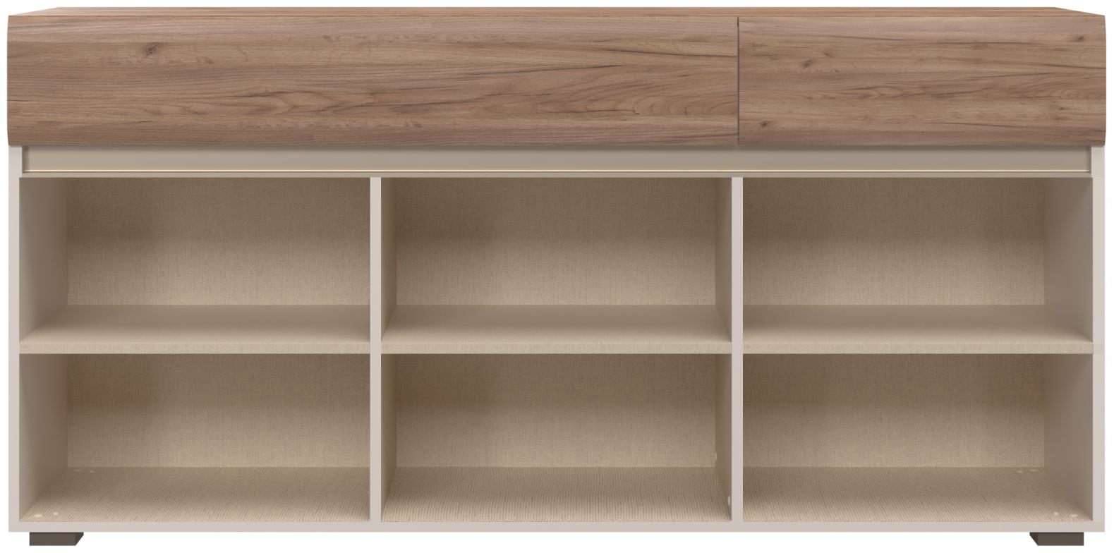 Places of Style Kombikommode »Invictus, 118oder 176/85/45cm (B/H/T), kratzfeste UV Lackierung«, (Soft-Close Funktion, höhenverstellbare Füße), 2trg., mit 1 Schublade, moderne grifflose Optik, FSC-zertifiziert