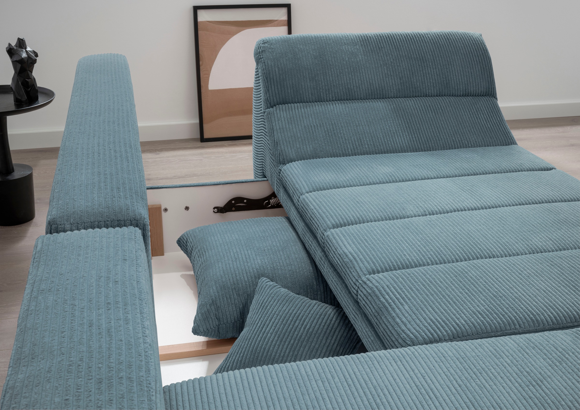 INOSIGN Ecksofa »Imola elegant und bequem, aktuelle Steppung im Sitz, L-Form«, wahlweise mit Bettfunktion