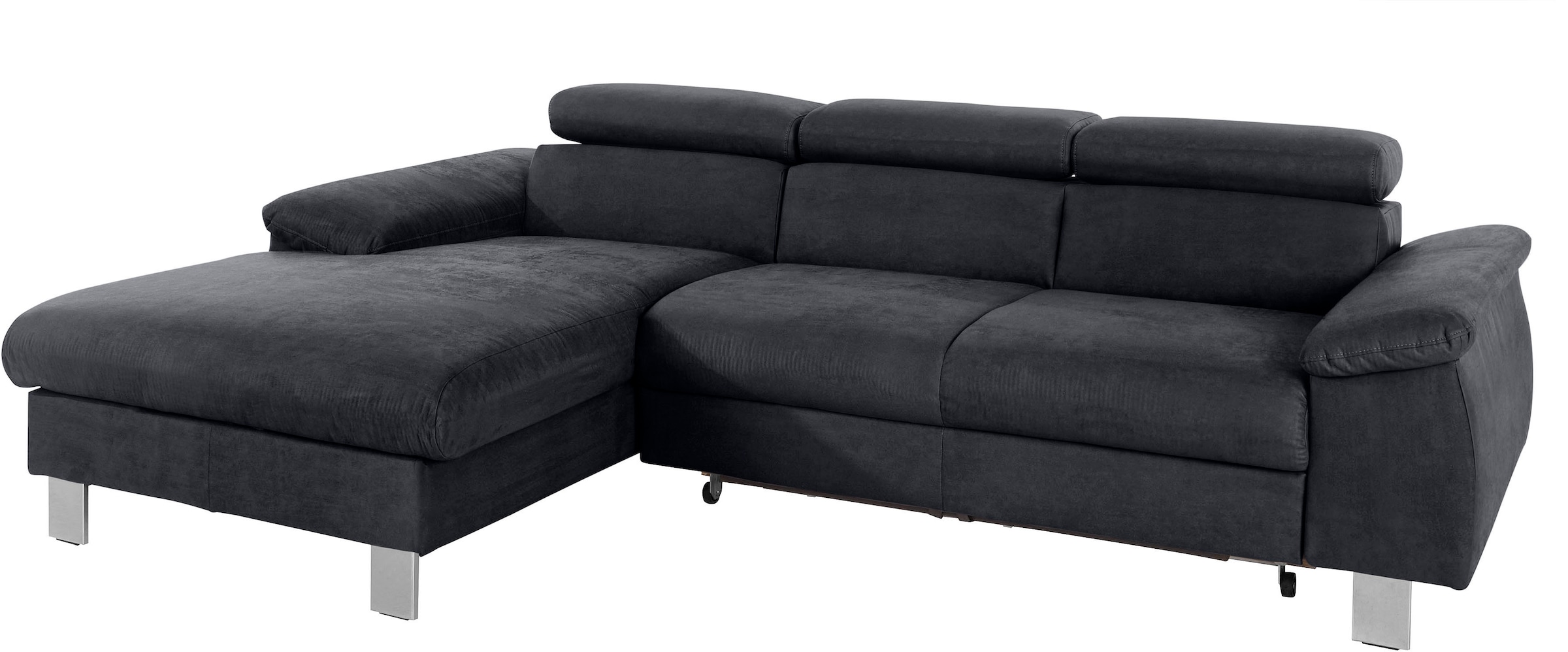 COTTA Ecksofa »Komaris L-Form, B: 244 cm« mit Kopfteilverstellung, optional Bettfunktion, Bettkasten & Licht