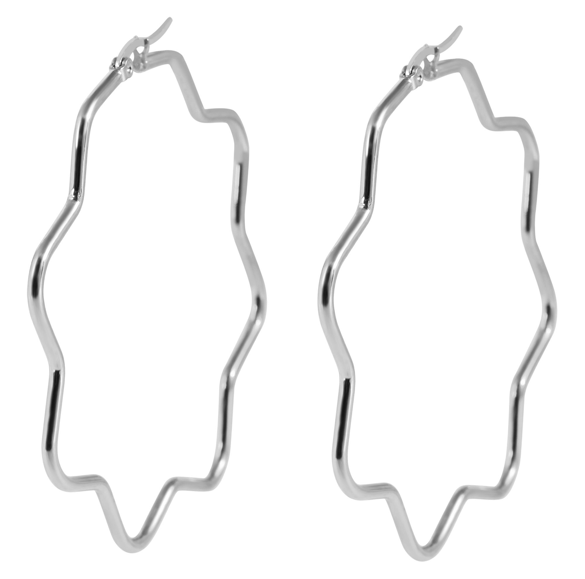 Adelia´s Paar Creolen »Damen Ohrringe – Creole Blume aus Edelstahl« Ideal als Geschenk zum einen besonderen Tag