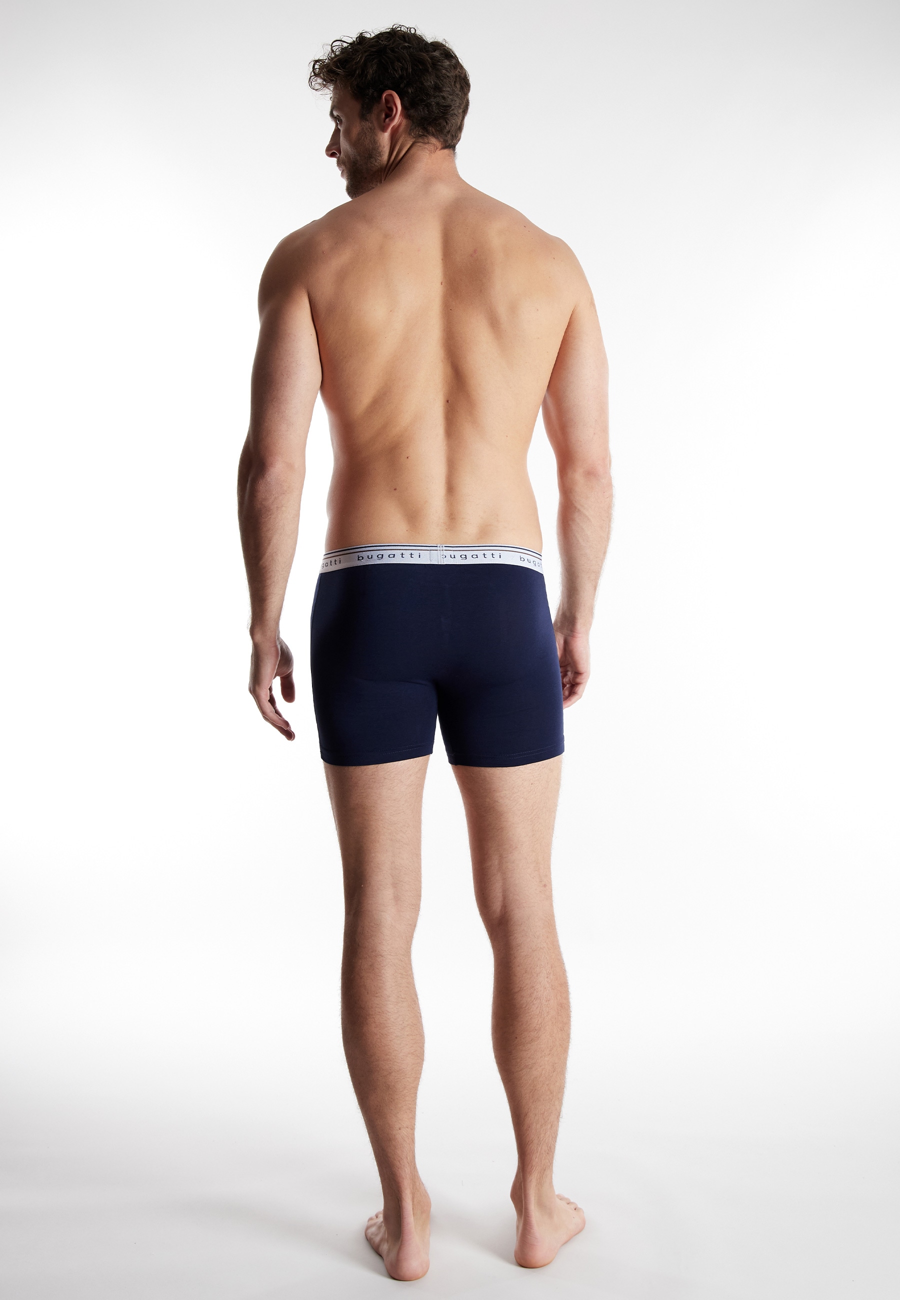 bugatti Boxershorts »Pisa« breiter Bund, mit Logo, atmungsaktiv, Baumwollmix, eng, basic