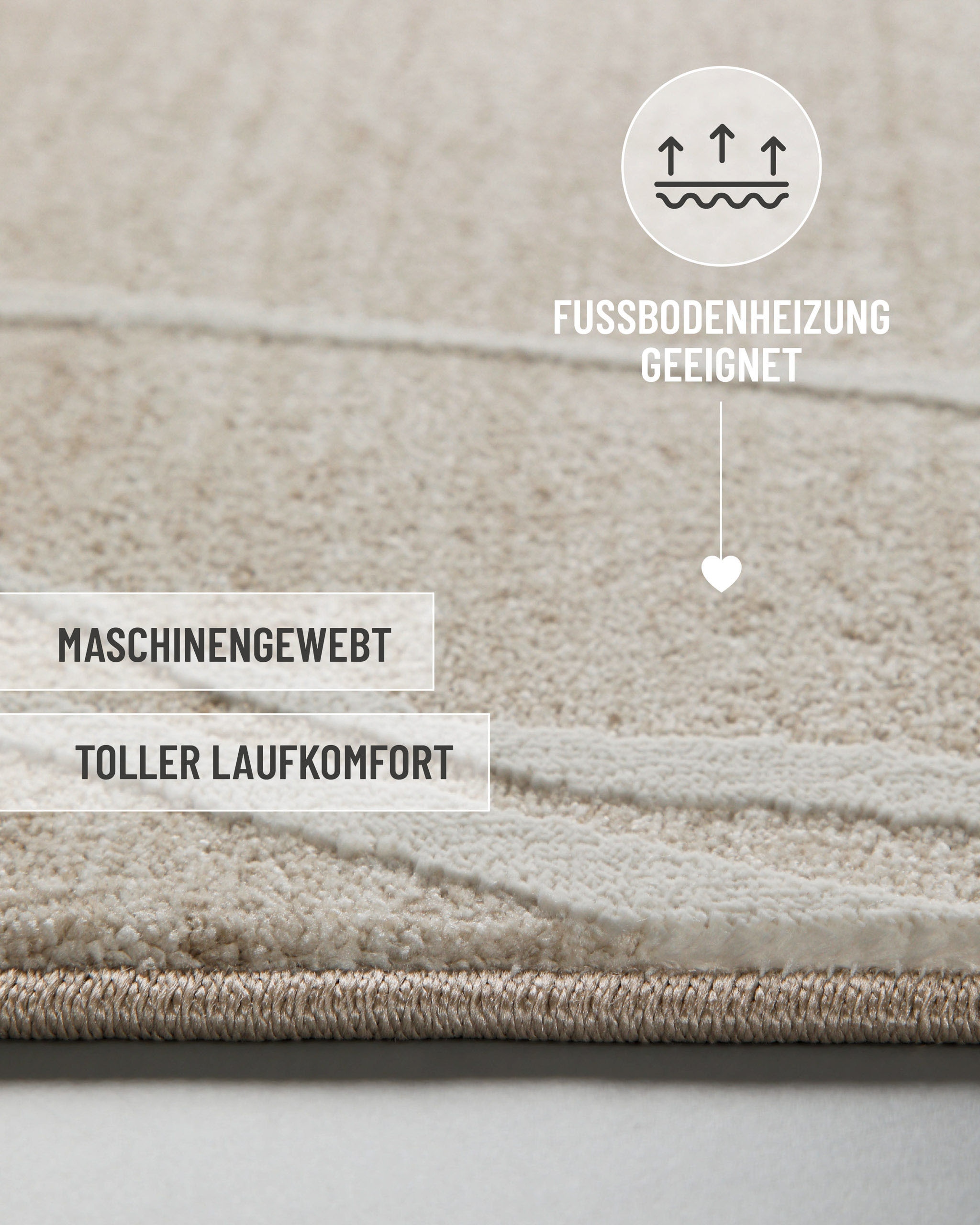 Esprit Teppich »Elite« rechteckig 15 mm Höhe Kurzflor, Marmordesign, Hoch-Tief-Effekt, waschbar, Jute-Rücken