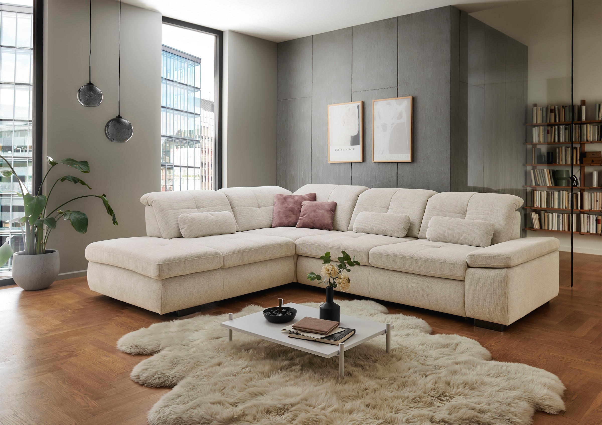 Die PlanBar Ecksofa »MP-IN16012 L-Form Kaltschaum-Polsterung«, inkl. Sitztiefenverstellung, optional mit Funktionen