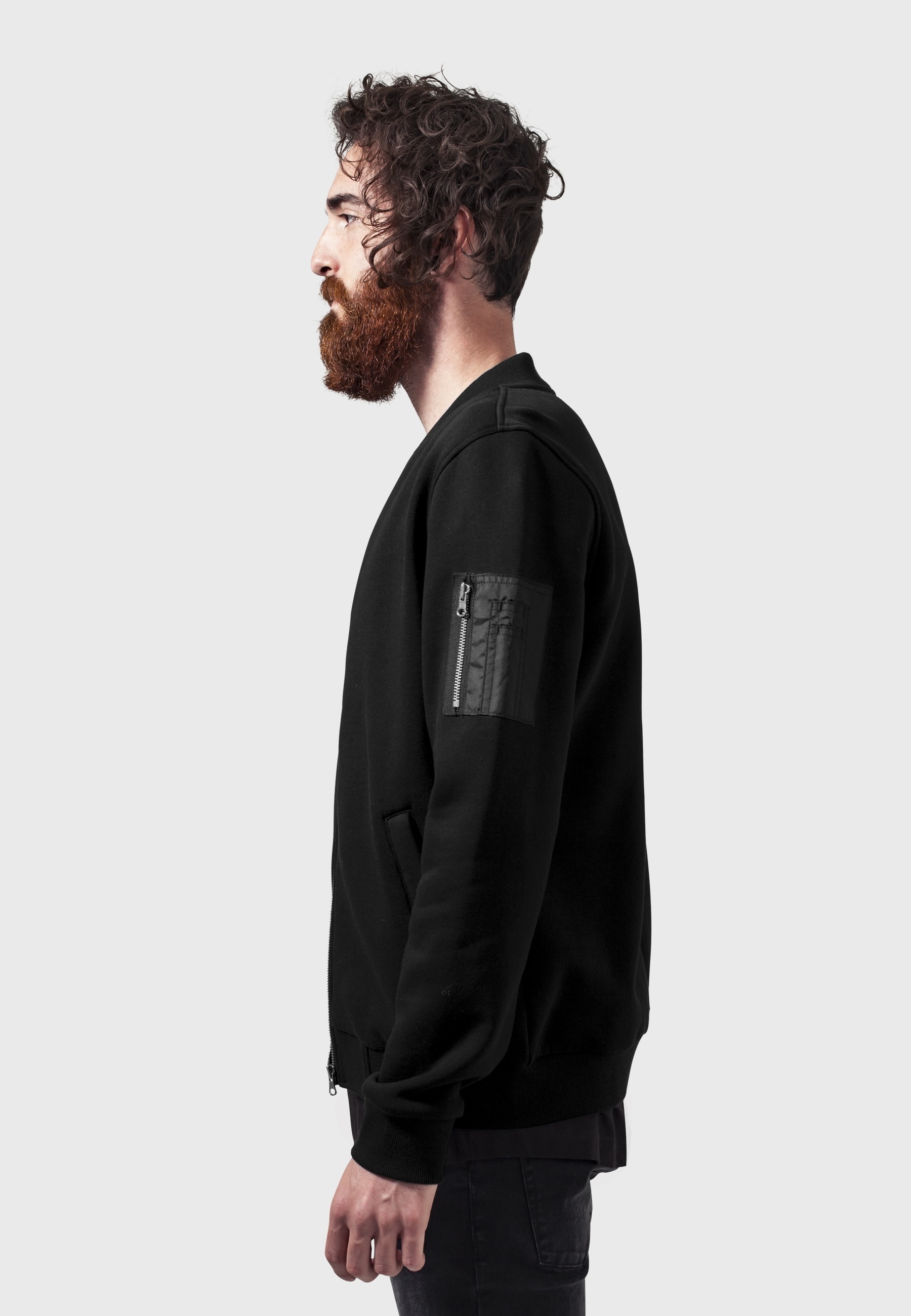 URBAN CLASSICS Anorak »Urban Classics Herren Sweat Bomber Jacket« 1 Stk. tlg. ohne Kapuze