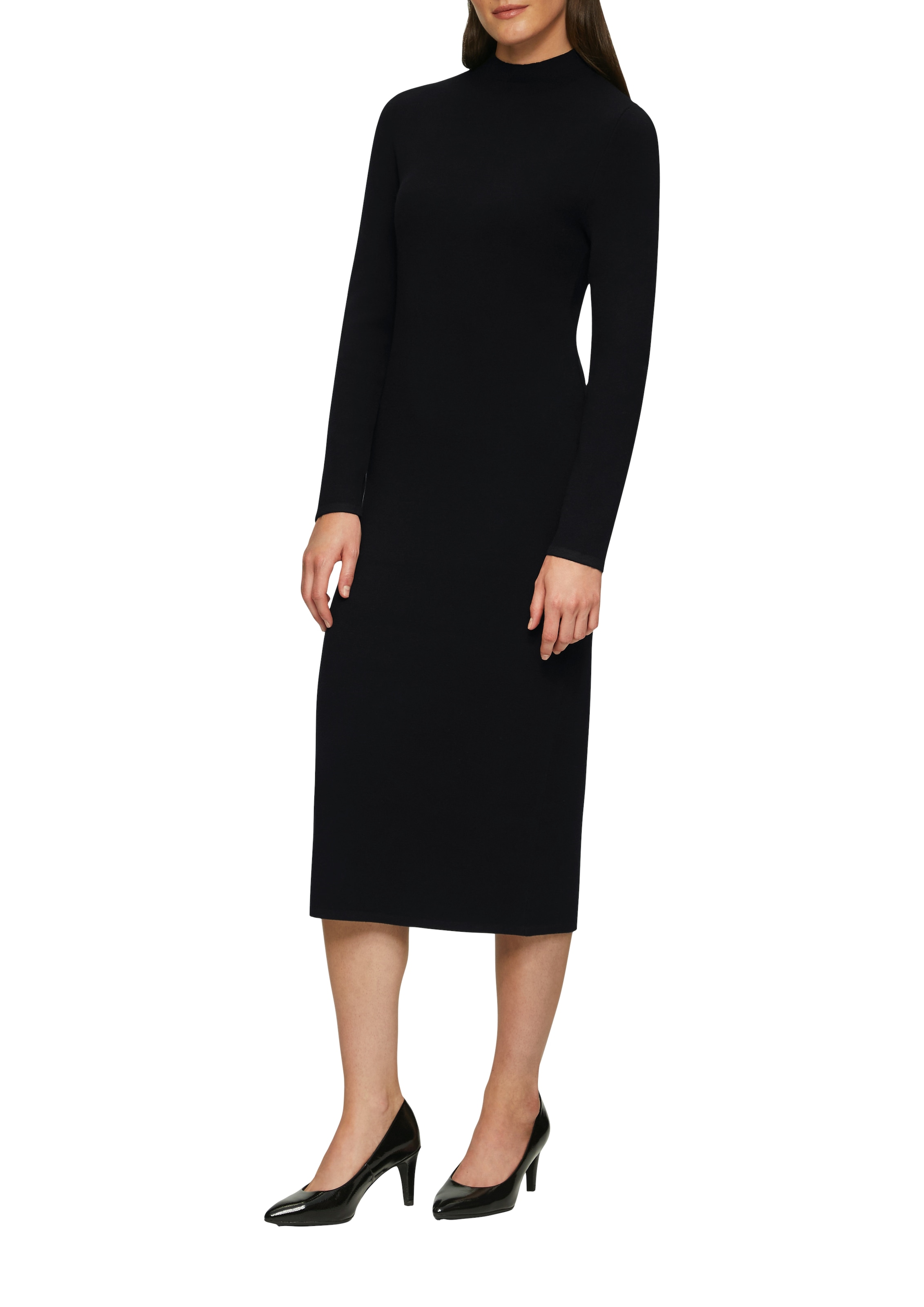 s.Oliver BLACK LABEL Strickkleid Ohne Taschen 3/4 lang, mit Stehkragen günstig online kaufen