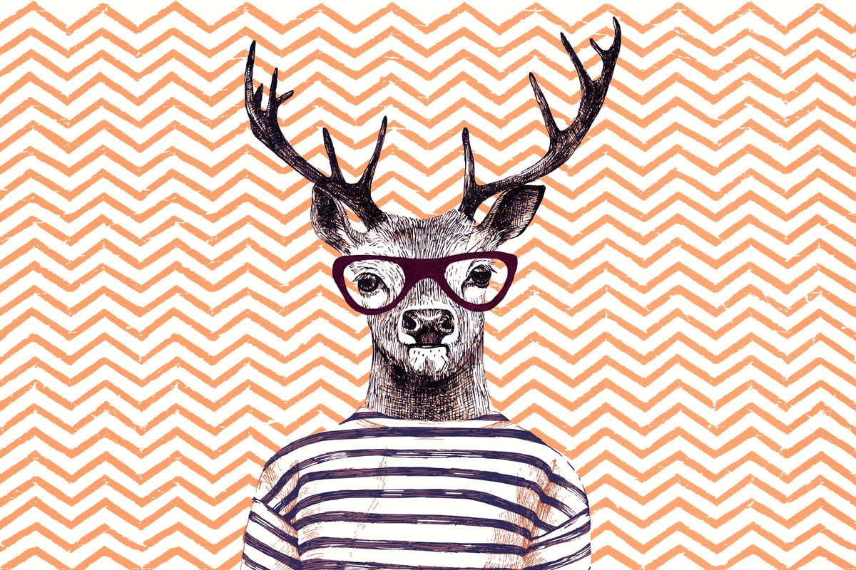 A.S. Création Leinwandbild "Modern Deer 2 - Wandbild Braun Orange Keilrahme günstig online kaufen