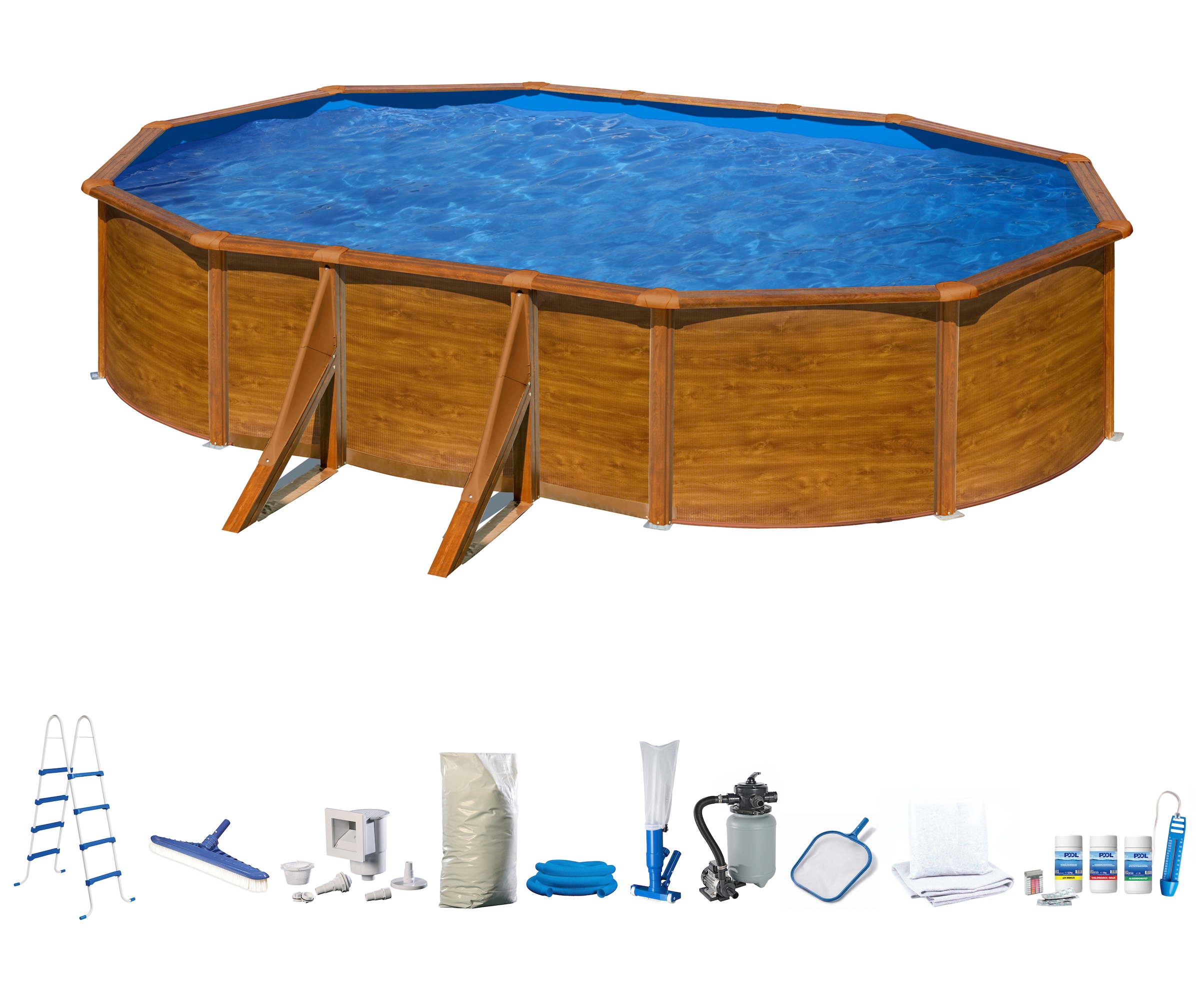 my POOL BWT Ovalpool, (Komplett-Set, 10 tlg.), in moderner Holzoptik, Höhe günstig online kaufen