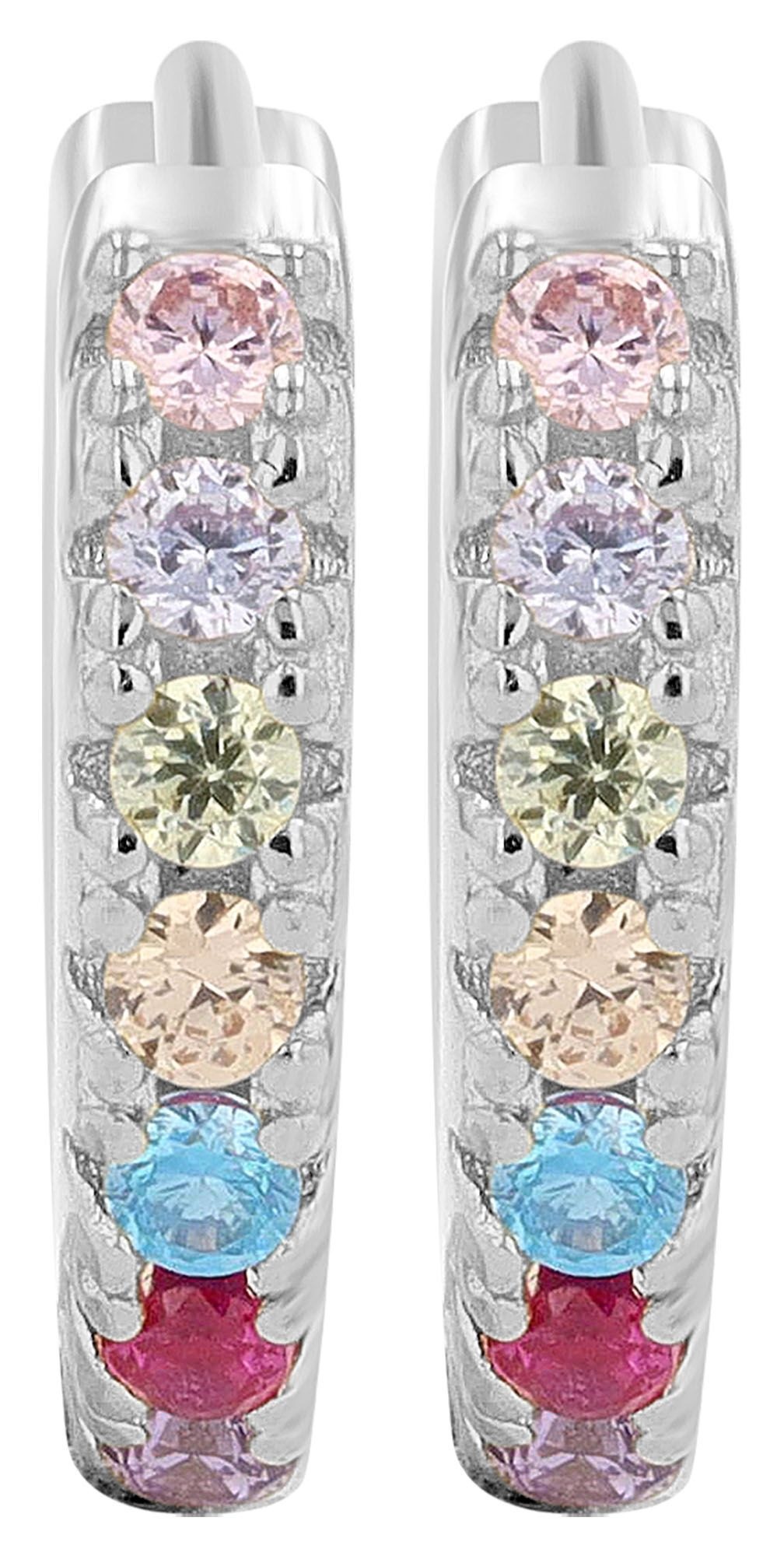 Adelia´s Klappcreolen "Ohrringe – Klappcreole aus 925 Silber mit Zirkonia" Perfekt als Geschenk zum Weihnachten