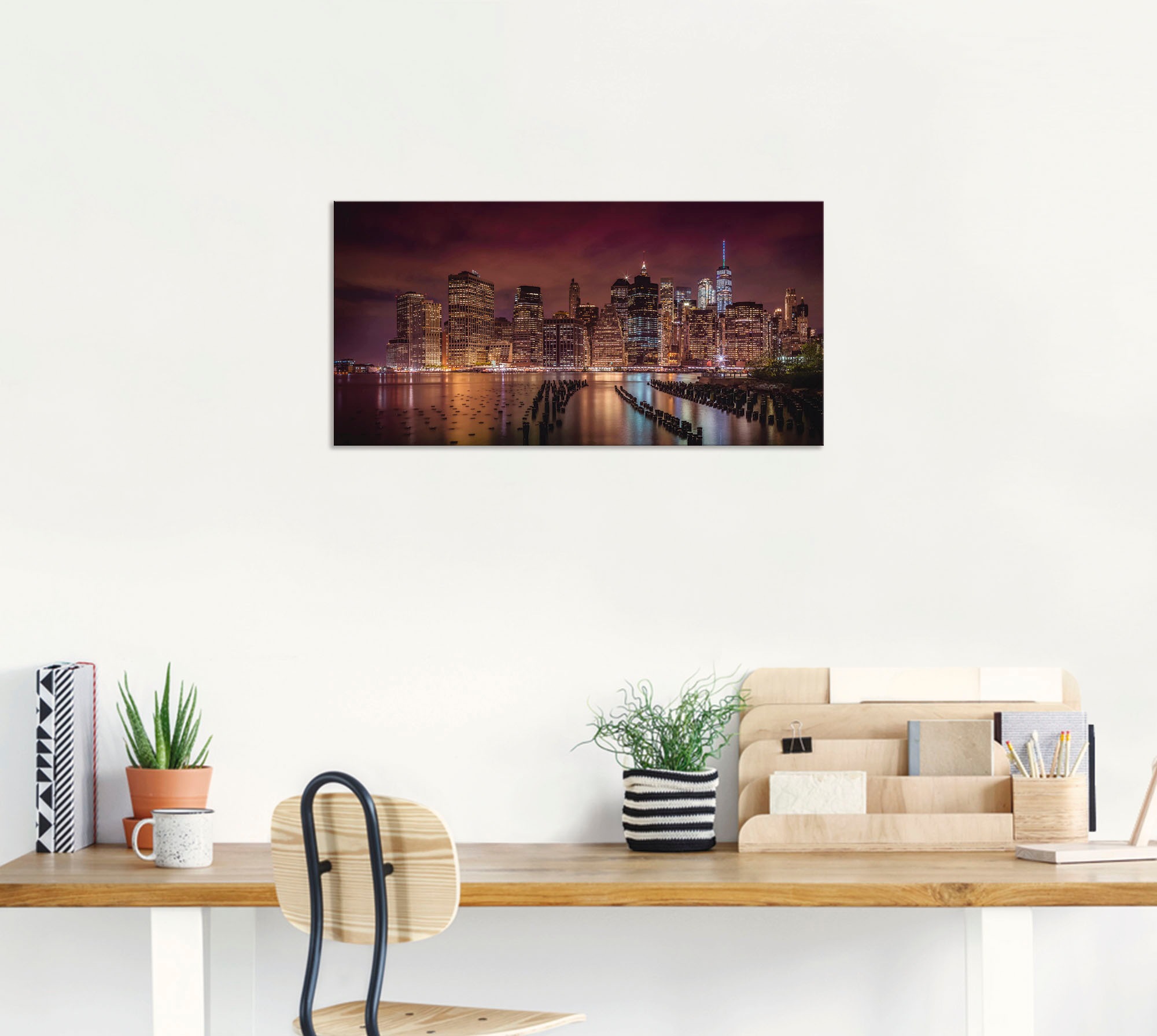 Artland Wandbild »New York City Impression bei Nacht«, Amerika, (1 St.), als Alubild, Outdoorbild, Leinwandbild in verschied. Größen