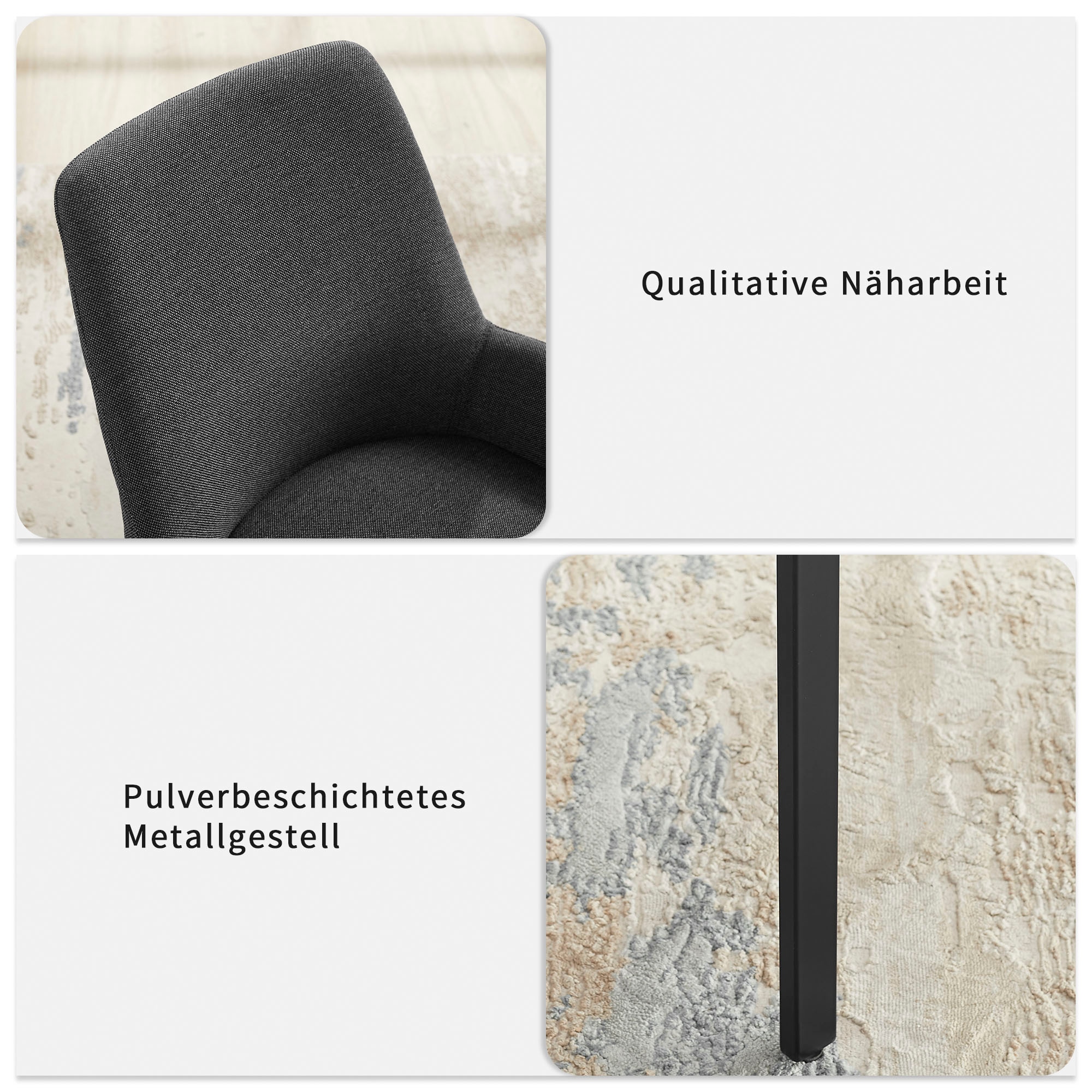 PLACES OF STYLE Stuhl »Lome, TOPSELLER!, OTTOs Choice« () 1 Stk.mit pflegeleichtem Webstoff Bezug, Metallgestell, Sitzhöhe 49 cm