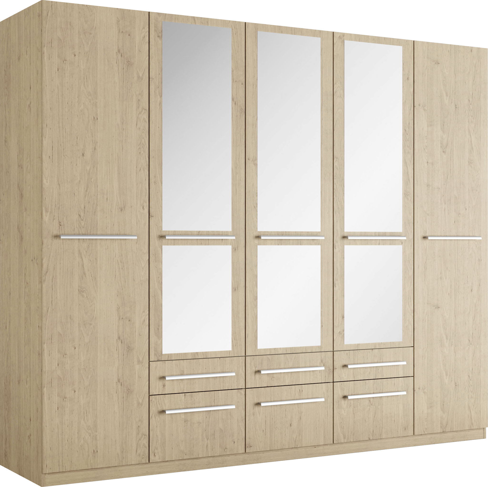 priess Kleiderschrank "Schrank Garderobe Wäscheschrank Barcelona in 5 Breiten" viel Stauraum, geräumige Schubkästen, mit Spiegel, MADE IN GERMANY