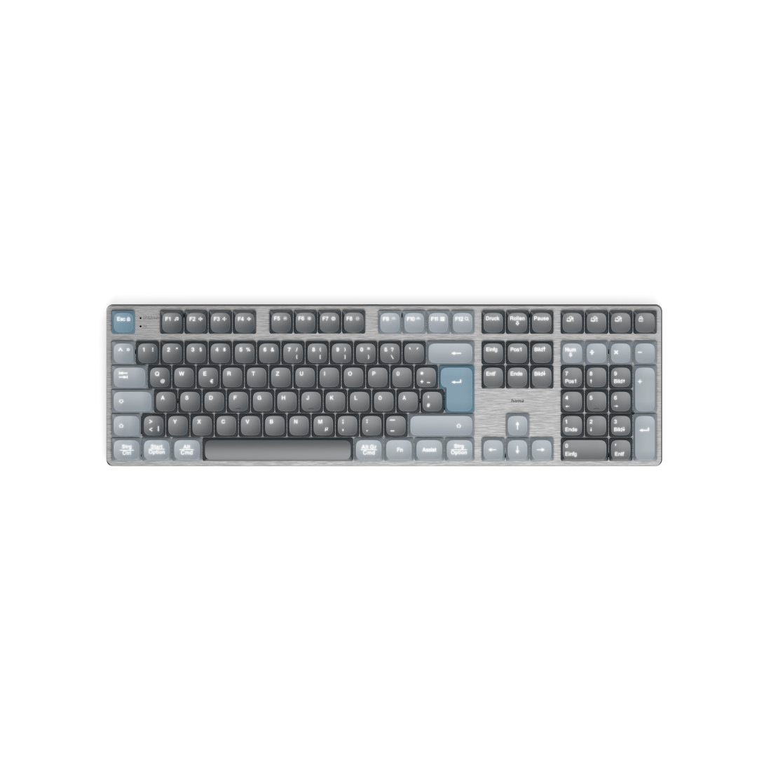 HAMA Tastatur "Mechanische Tastatur (kabellos, Multi Device, 2x Bluetooth, 1x Funk)", schwarz, Büro, Tastaturen