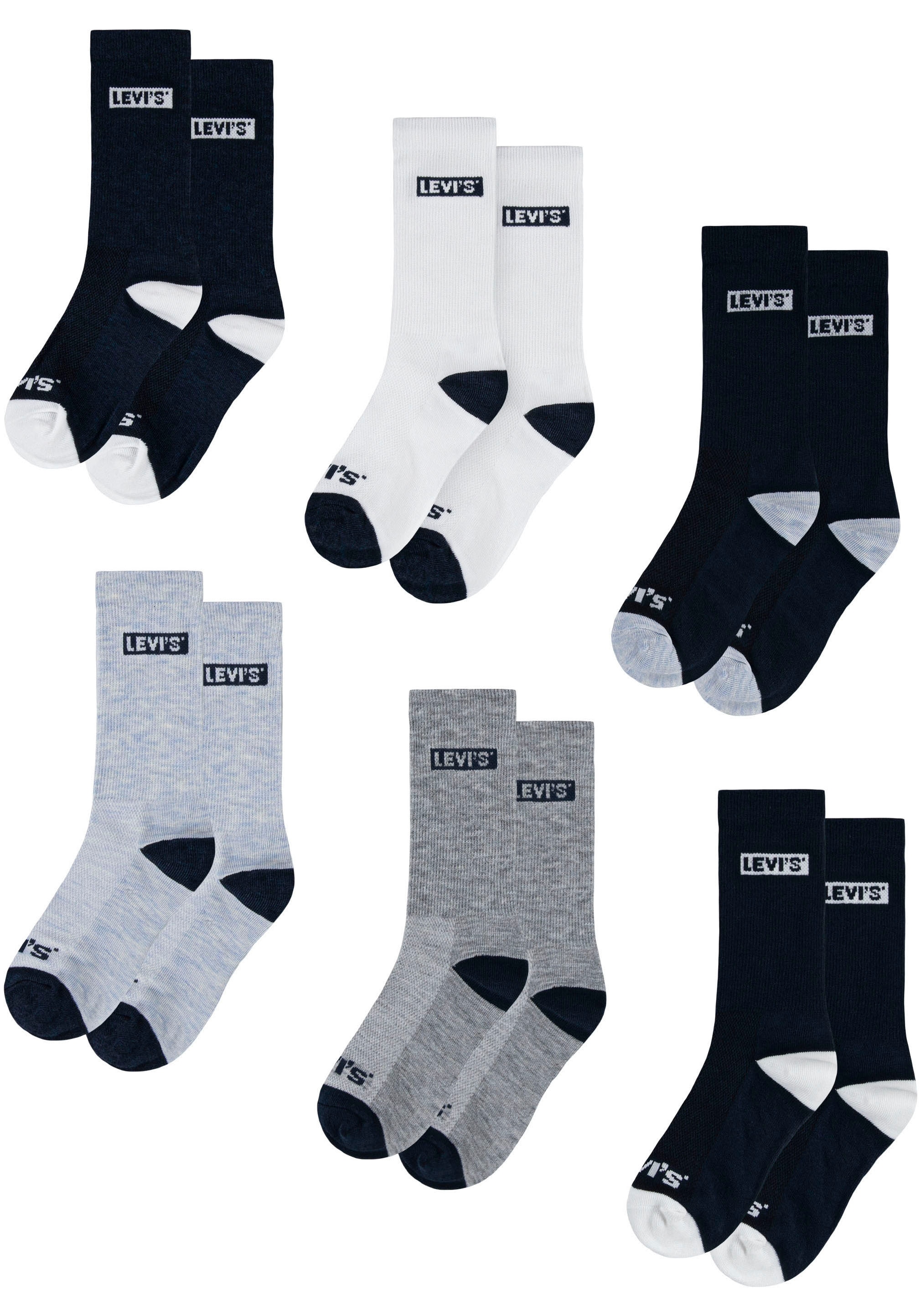 Levis Kids Socken "LHN BOX TAB HIGH CUT 6PK" Packung, 6 Paar tlg. UNISEX günstig online kaufen