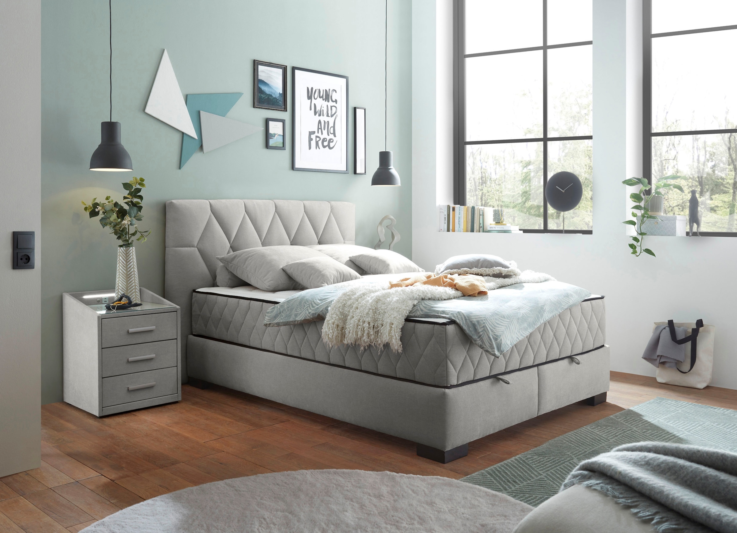 ED EXCITING DESIGN Boxbett »Nagol«, mit Bettkasten, mit Wendematratze, erhältlich in verschiedenen Breiten