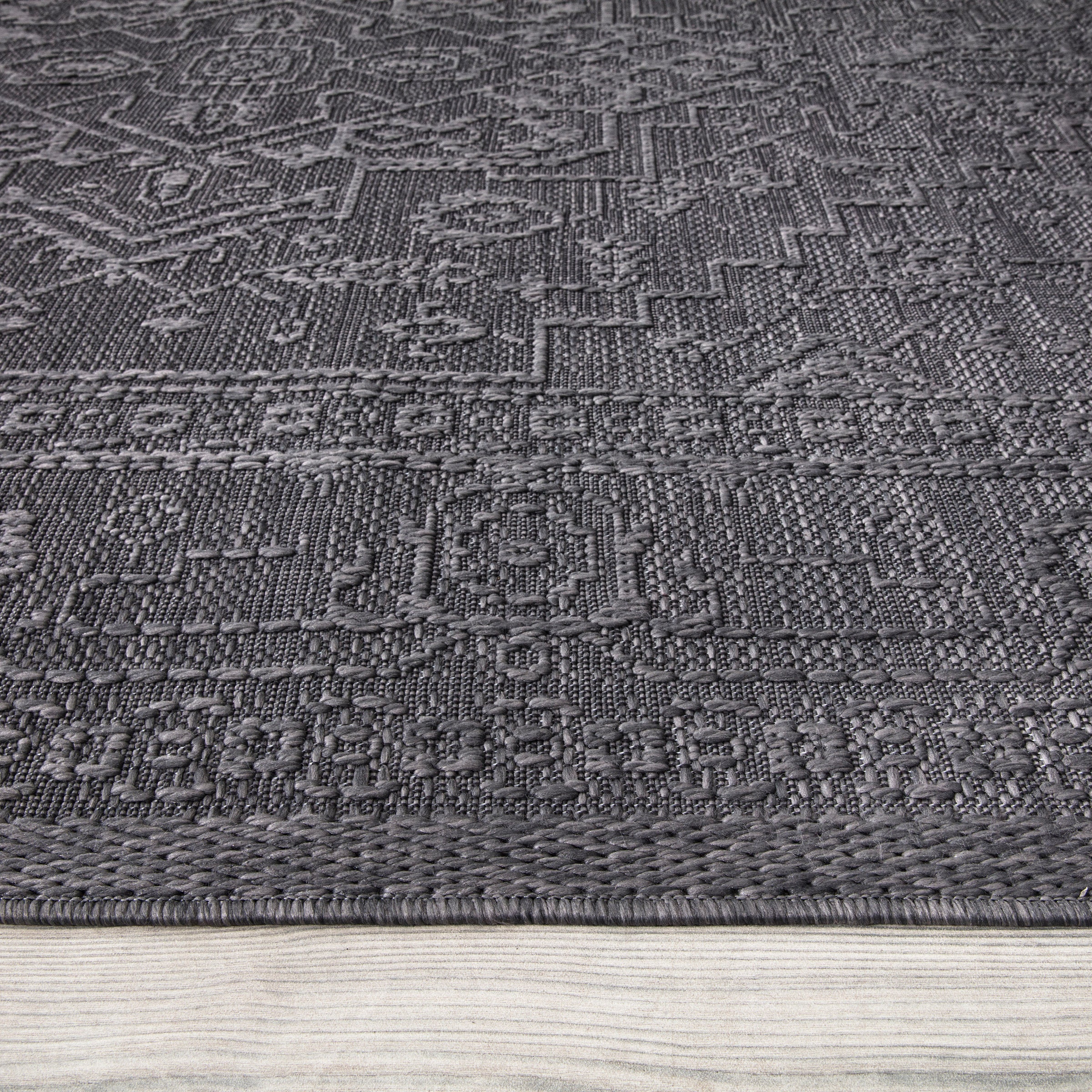 Paco Home Teppich »Rimini 413«, Outdoor Flachgewebe, | BAUR In- Hoch-Tief auf rechteckig, geeignet und Rechnung Farben, Effekt, Uni