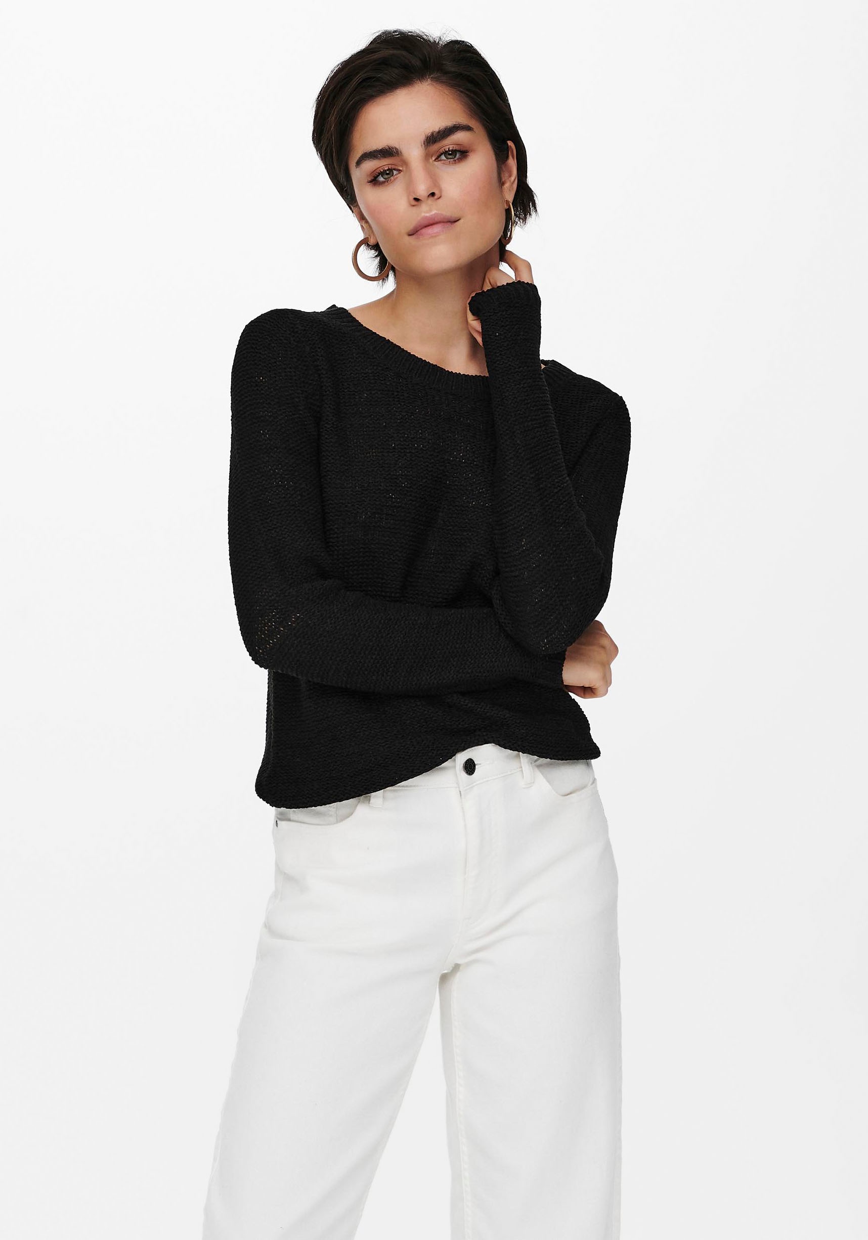 ONLY Strickpullover "ONLGEENA XO L/S PULLOVER KNT NOOS" Materialmix, regula günstig online kaufen